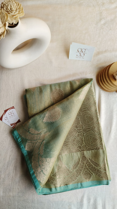 Banarasi Tissue Saree - Sea Green