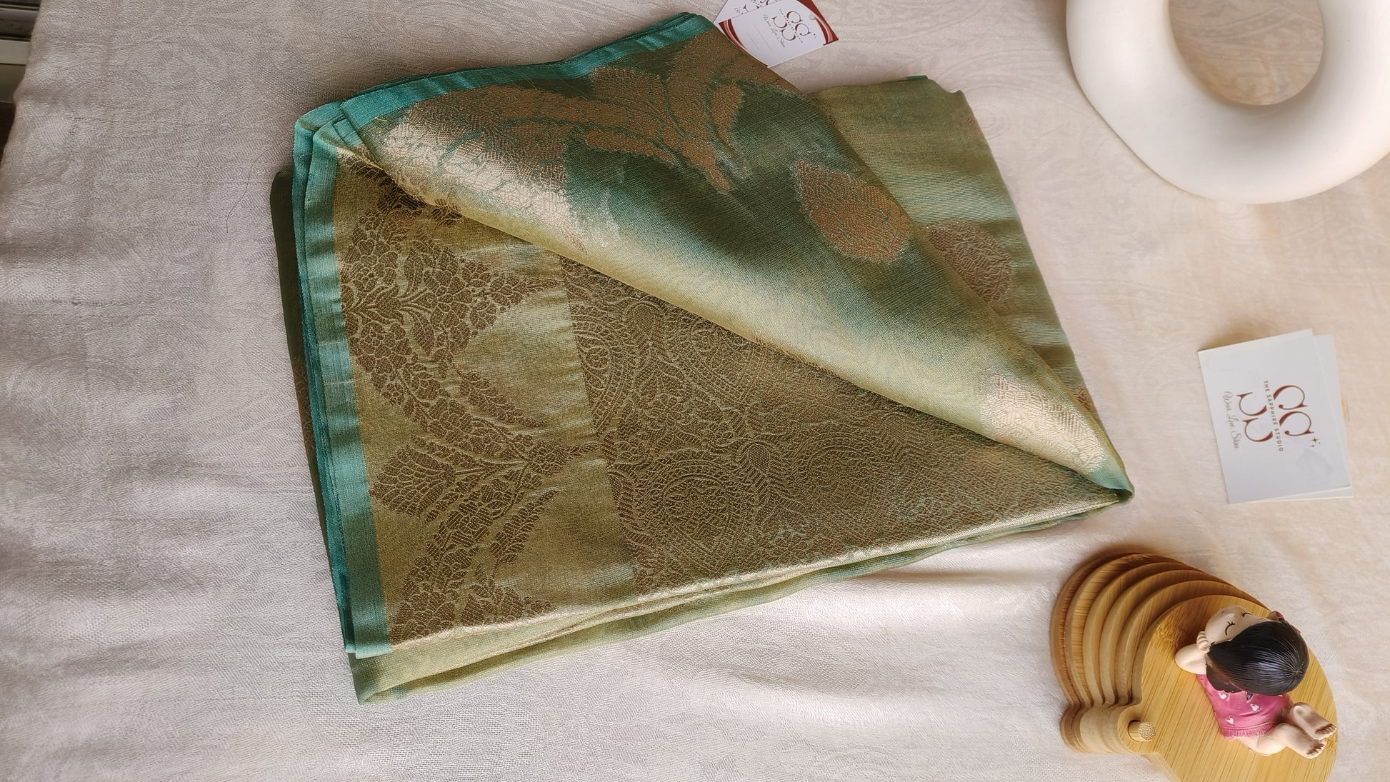 Banarasi Tissue Saree - Sea Green
