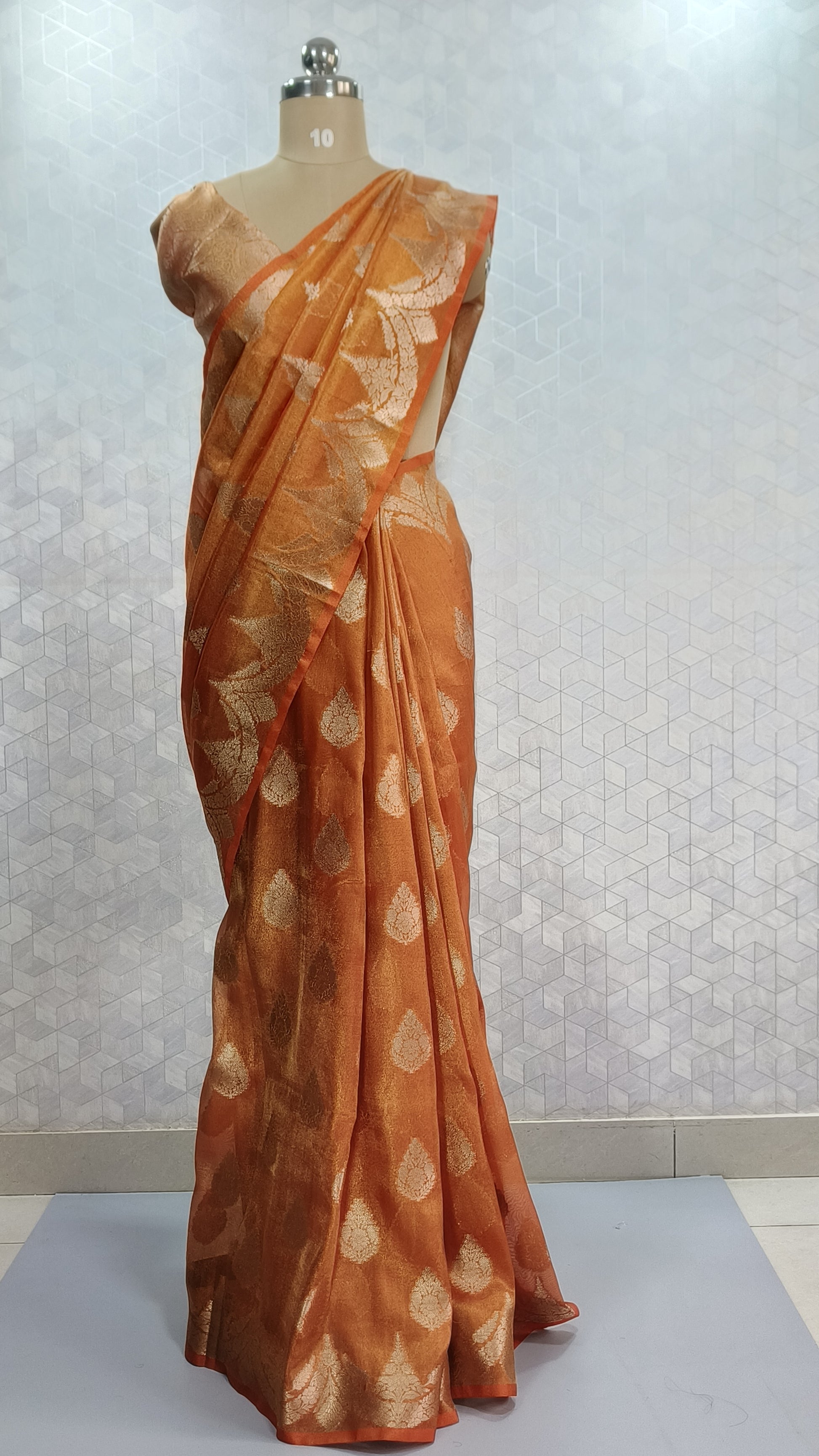 Banarasi Tissue Saree - Orange