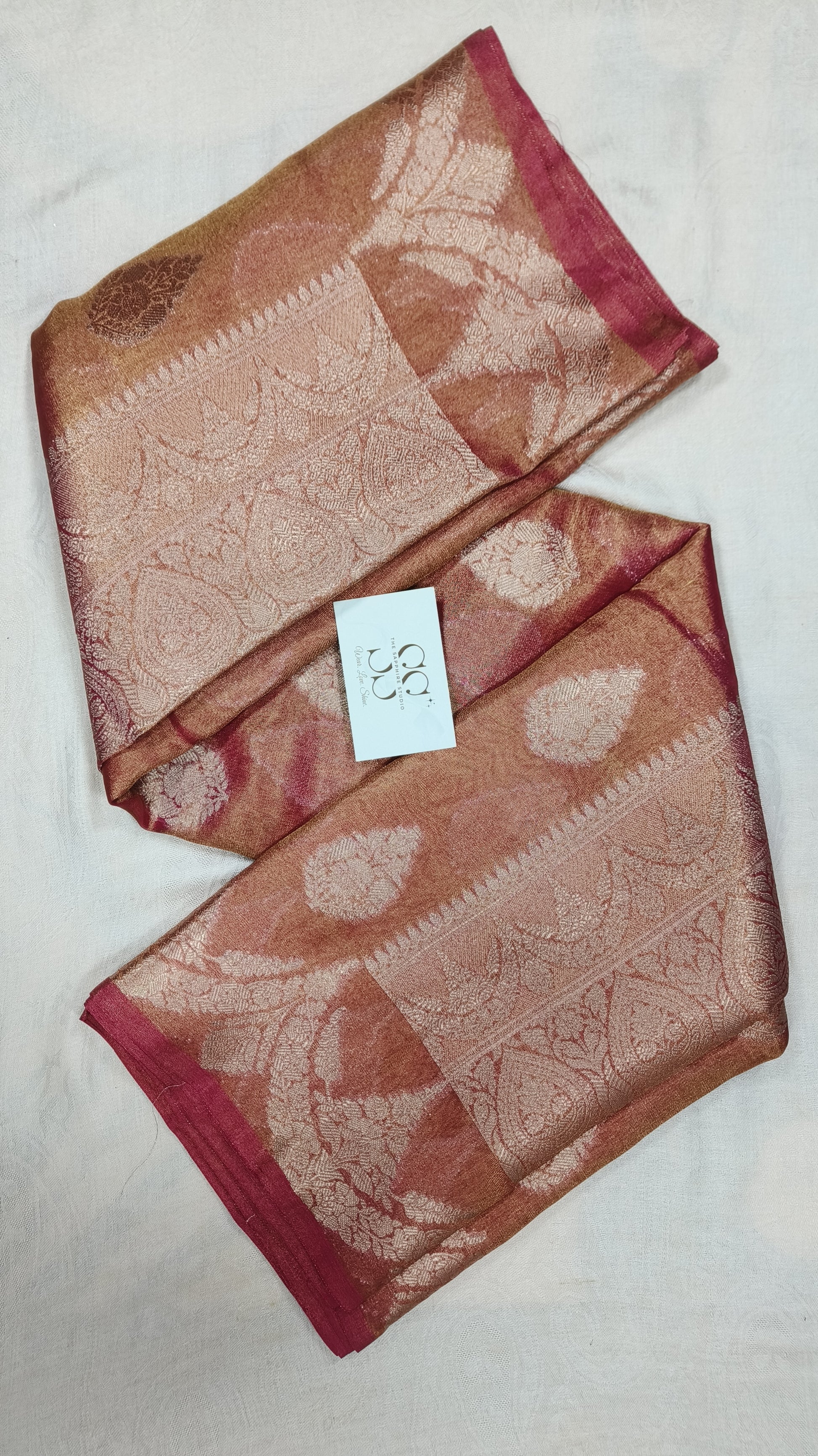 Banarasi Tissue Saree - Bright Pink