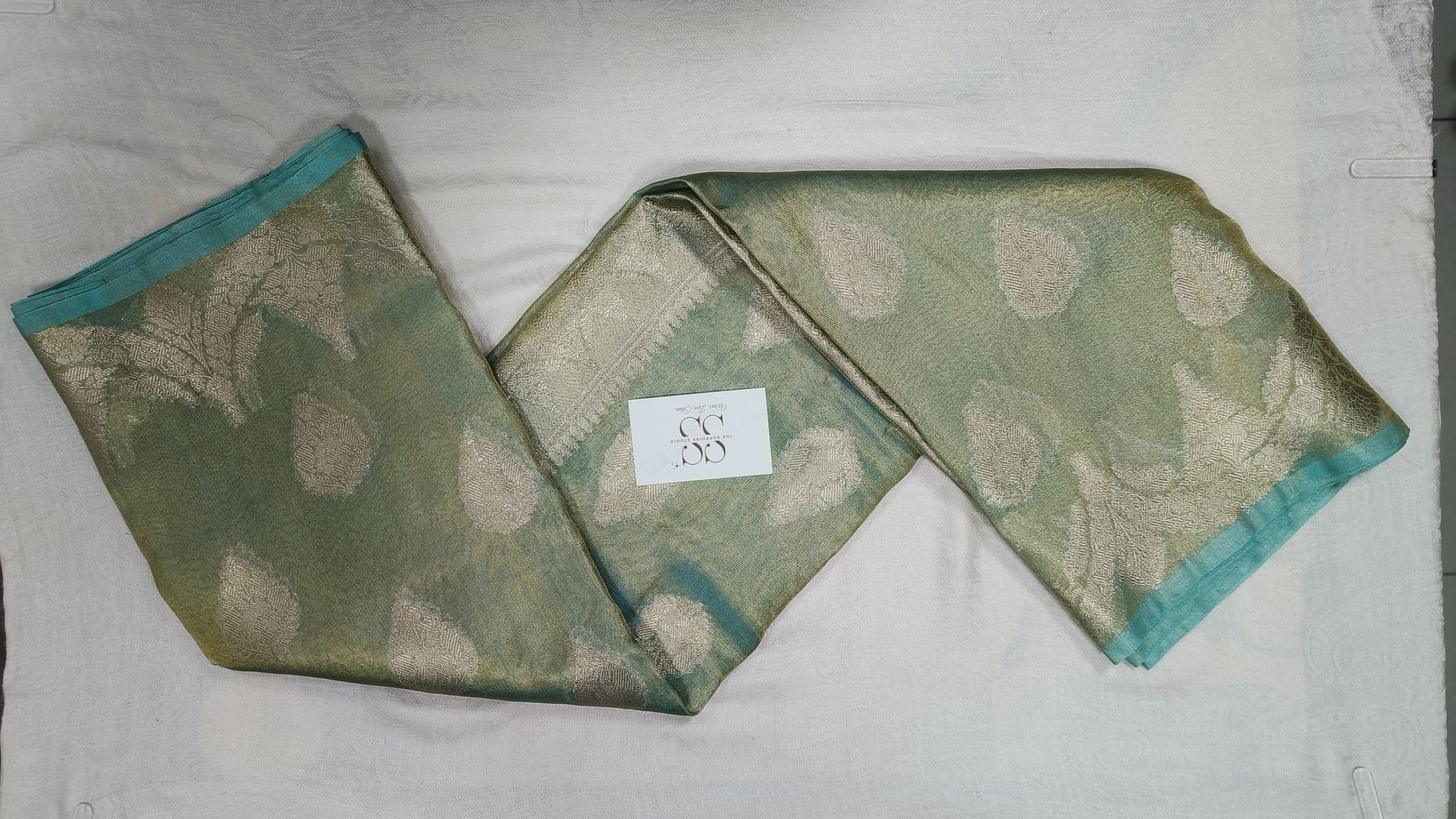 Banarasi Tissue Saree - Sea Green