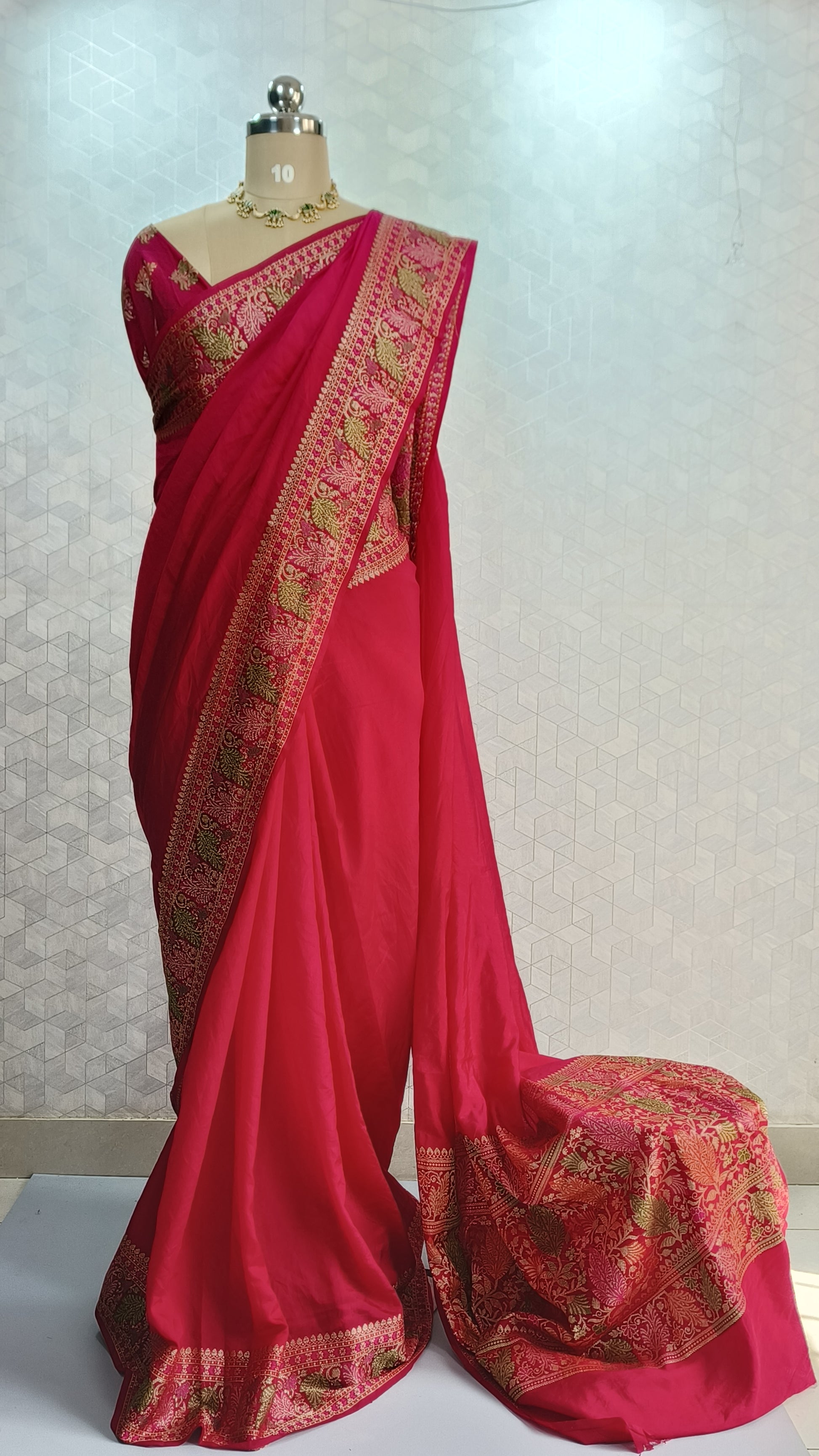 Rani Pink Banarasi Georgette Saree