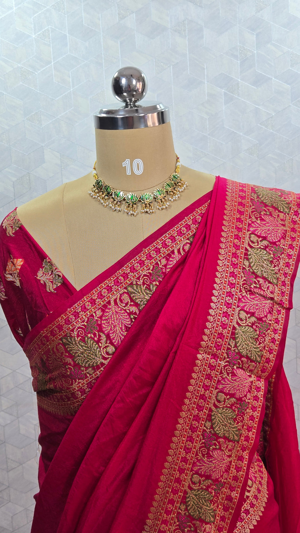Rani Pink Banarasi Georgette Saree