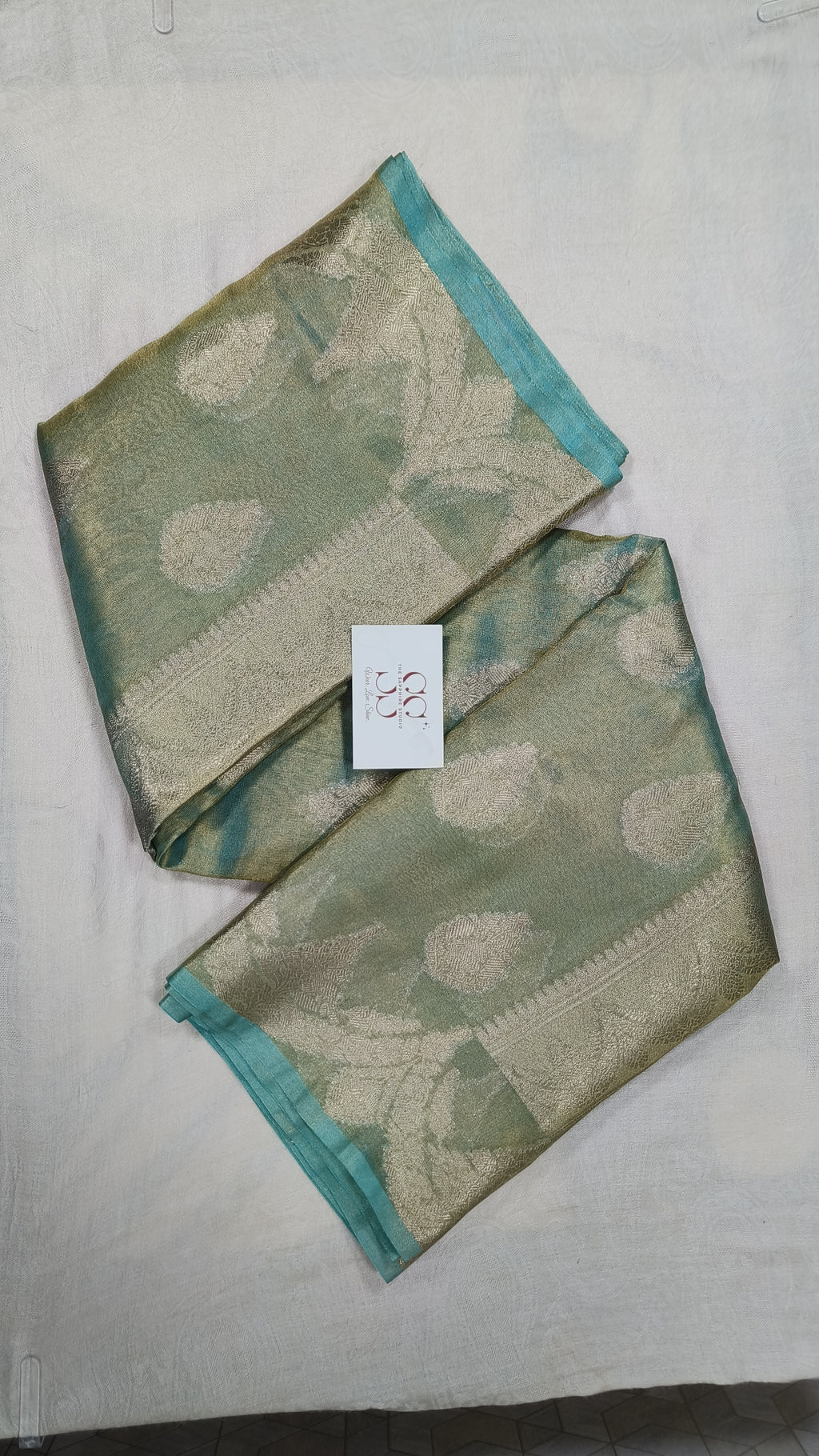 Banarasi Tissue Saree - Sea Green