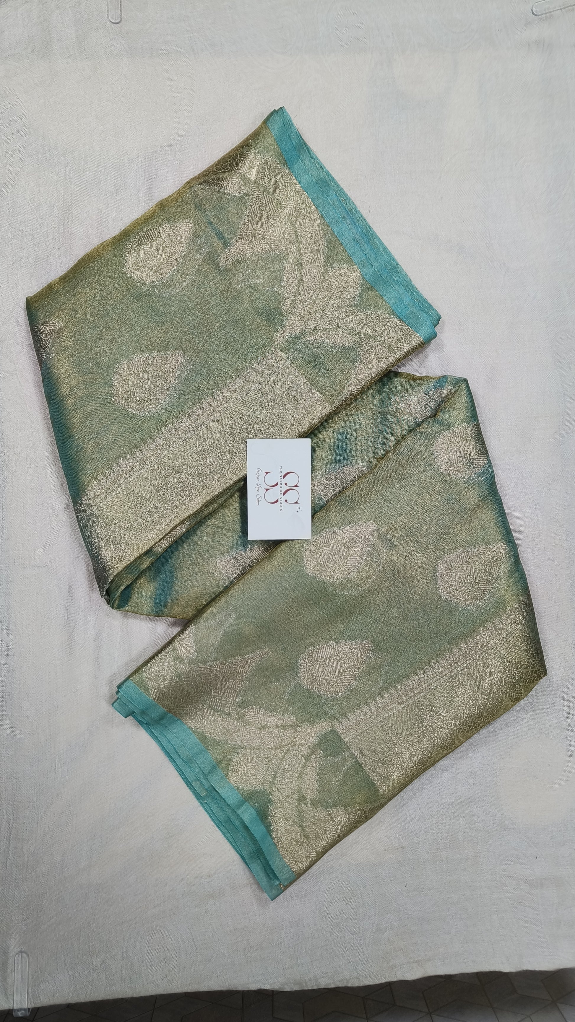 Banarasi Tissue Saree - Sea Green