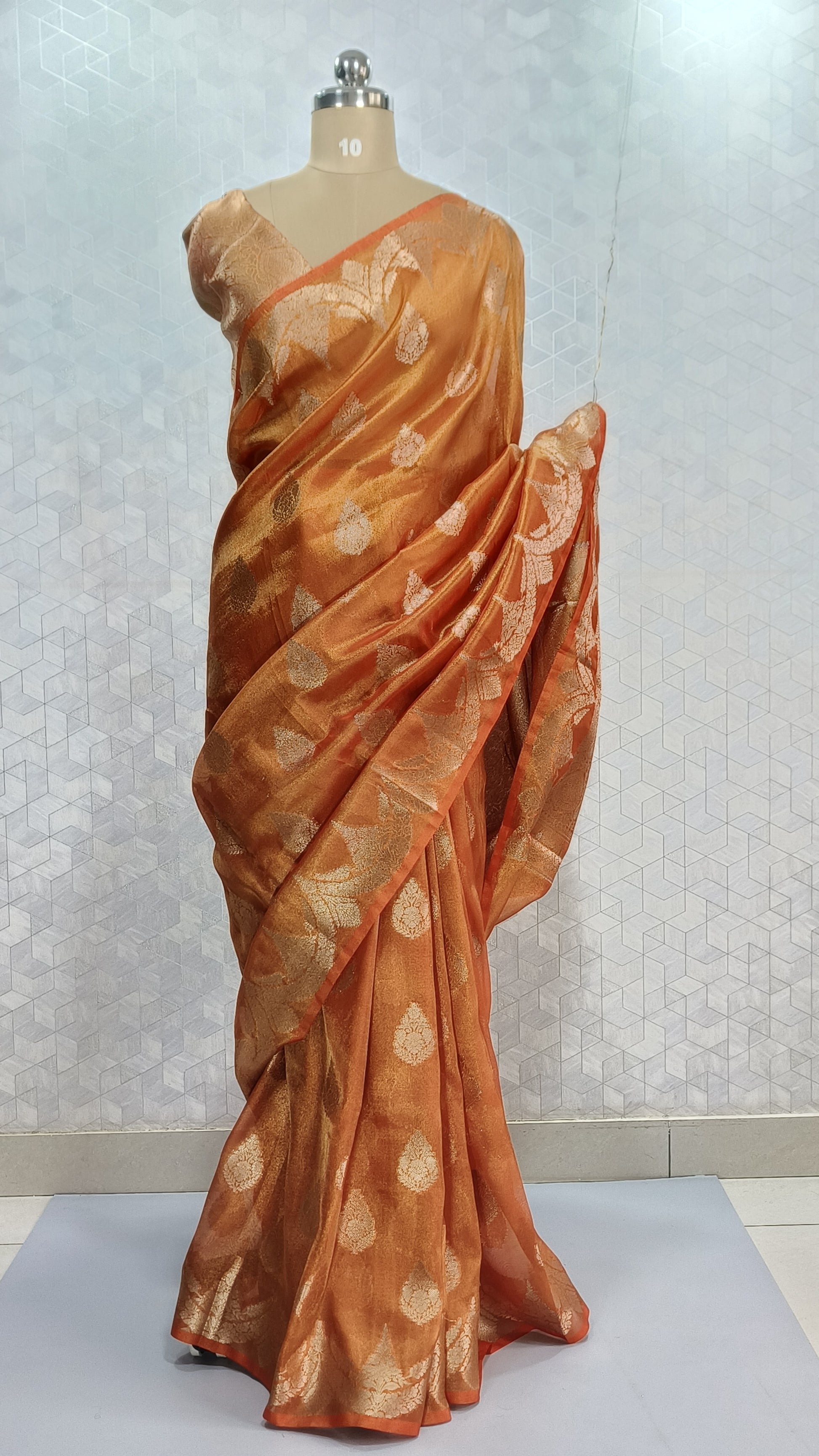 Banarasi Tissue Saree - Orange