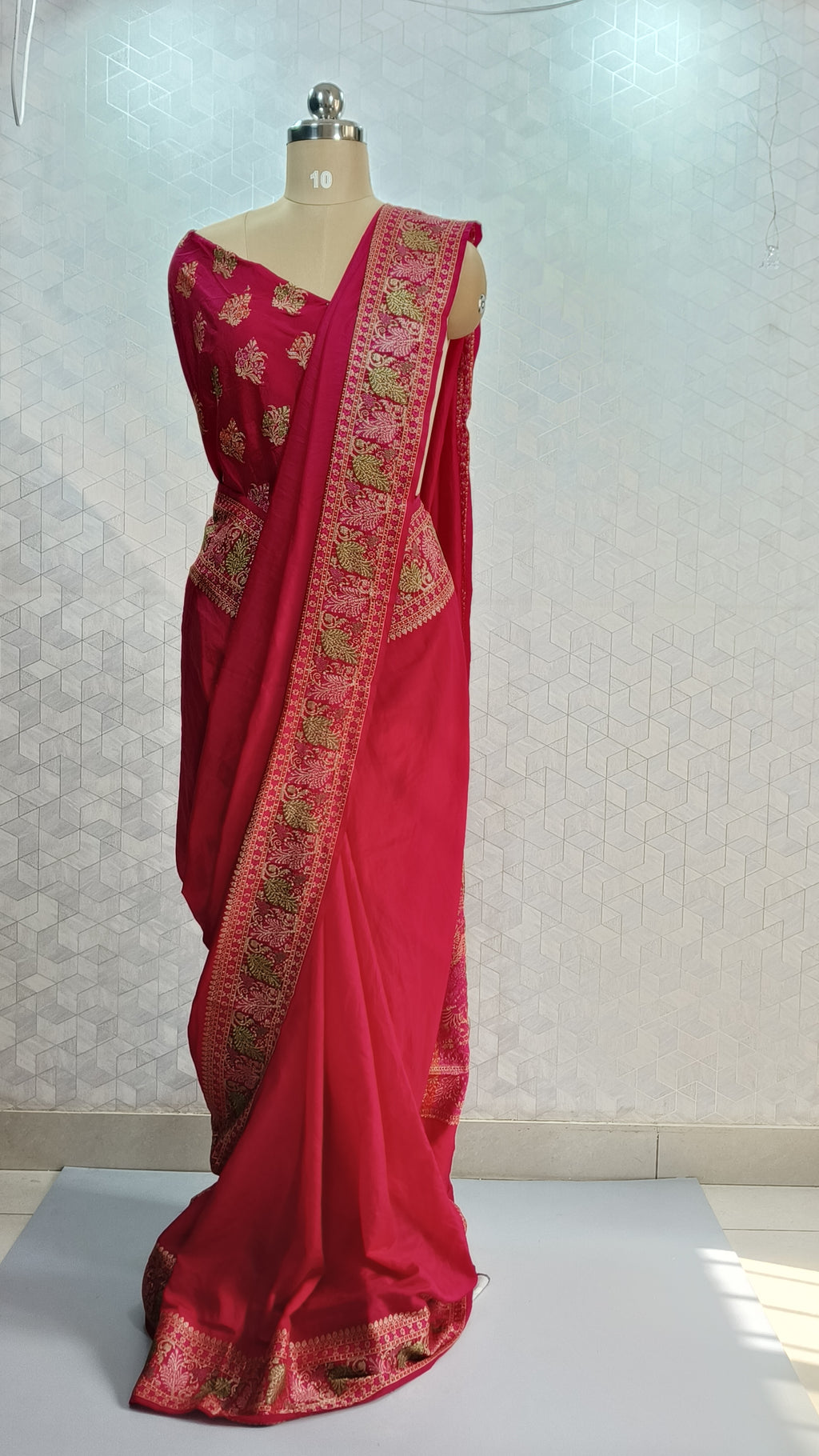 Rani Pink Banarasi Georgette Saree