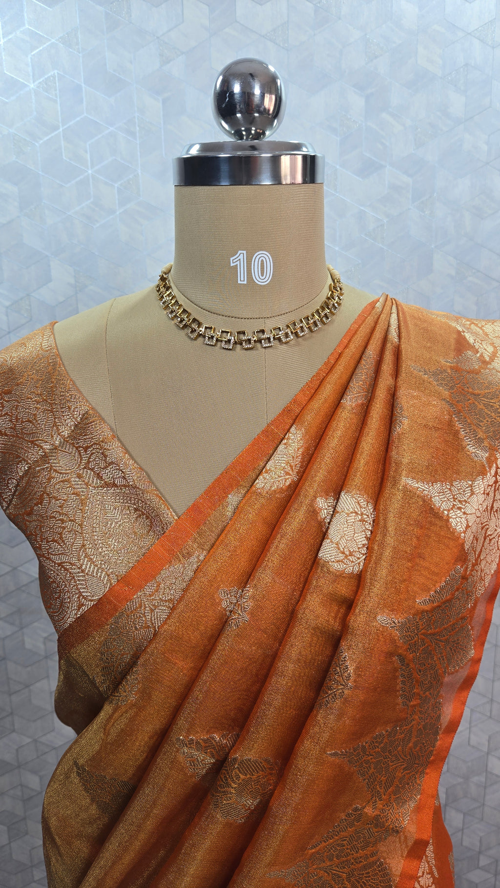 Banarasi Tissue Saree - Orange