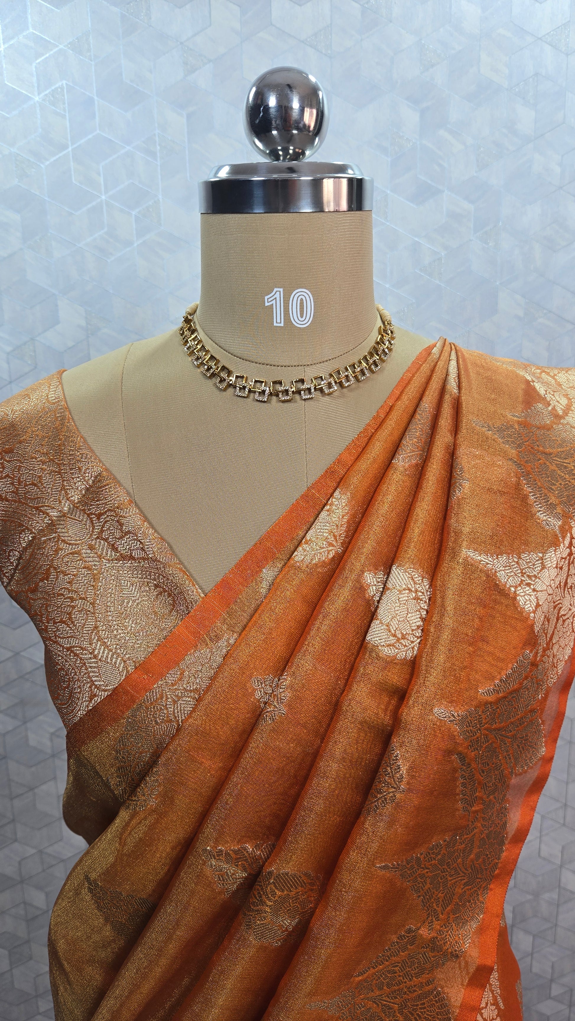 Banarasi Tissue Saree - Orange
