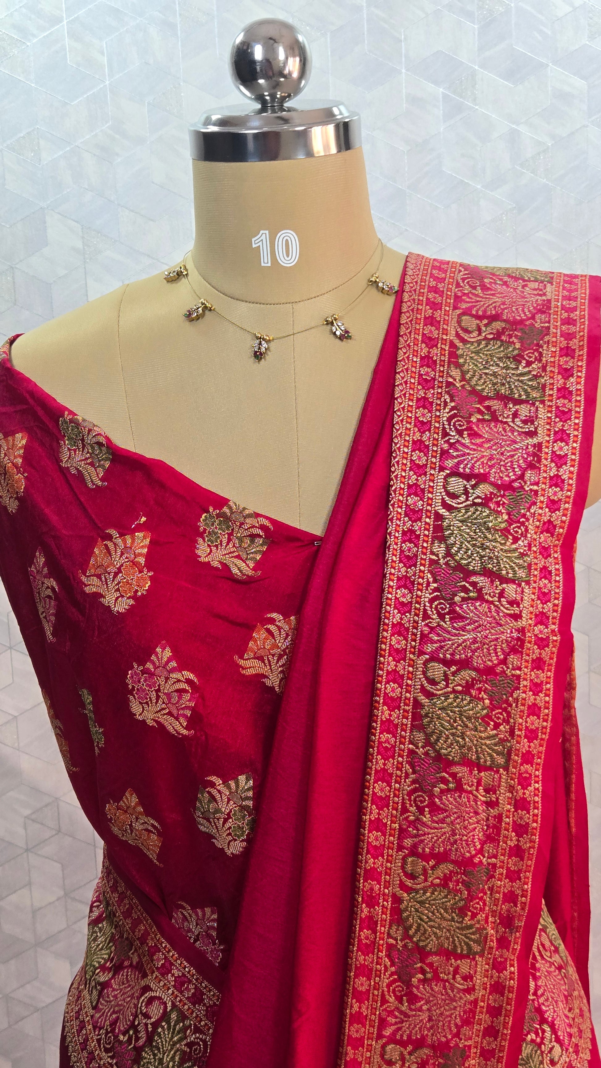 Rani Pink Banarasi Georgette Saree