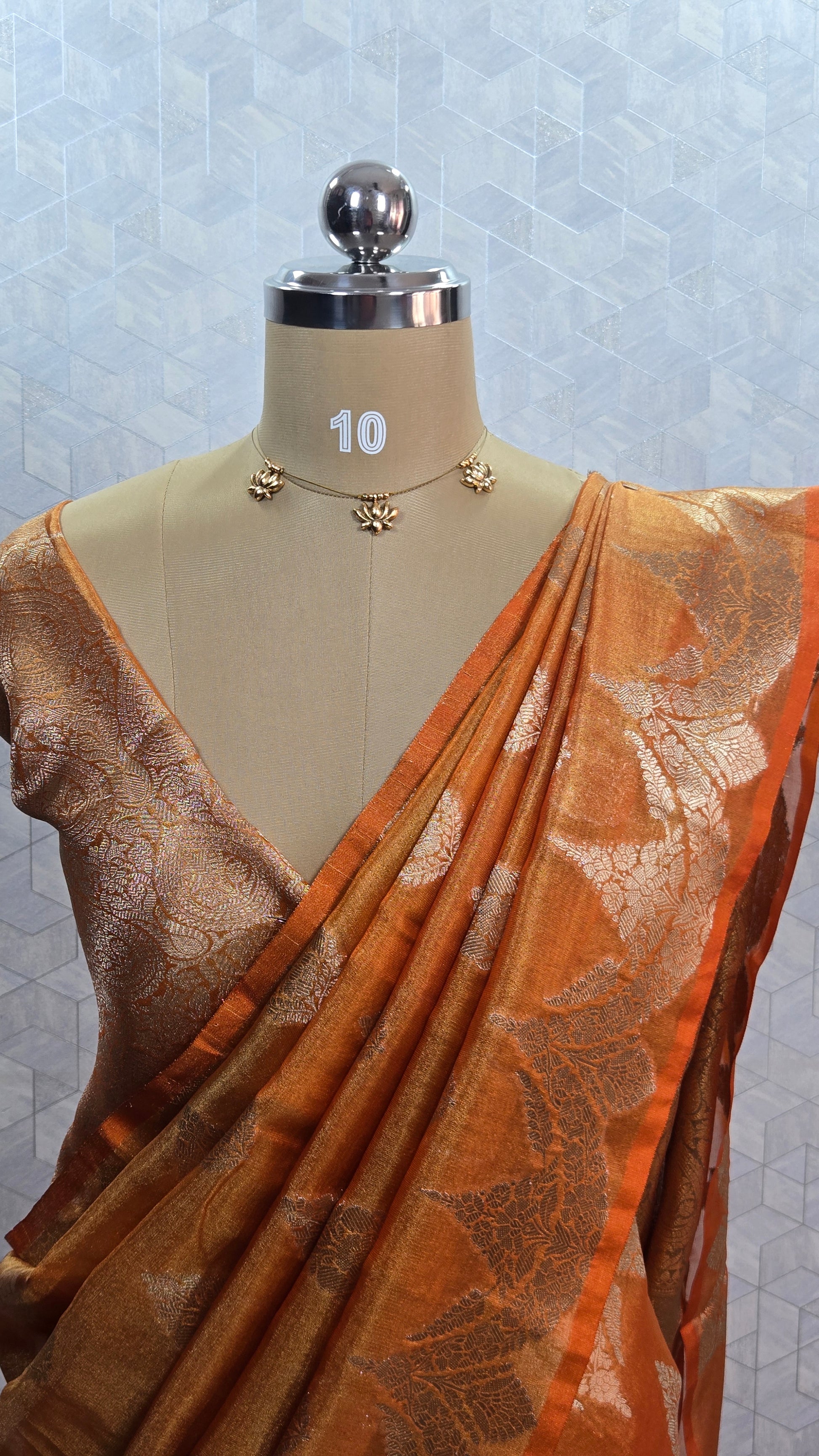 Banarasi Tissue Saree - Orange