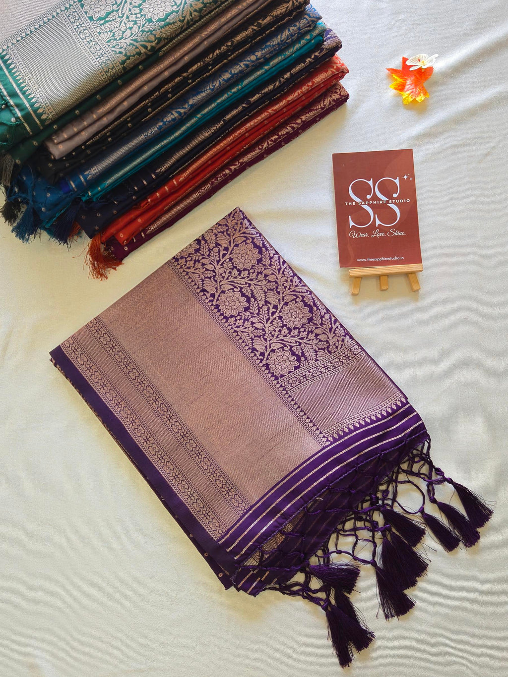 Kanchipuram Fancy Saree – Purple – Self Zari Weave