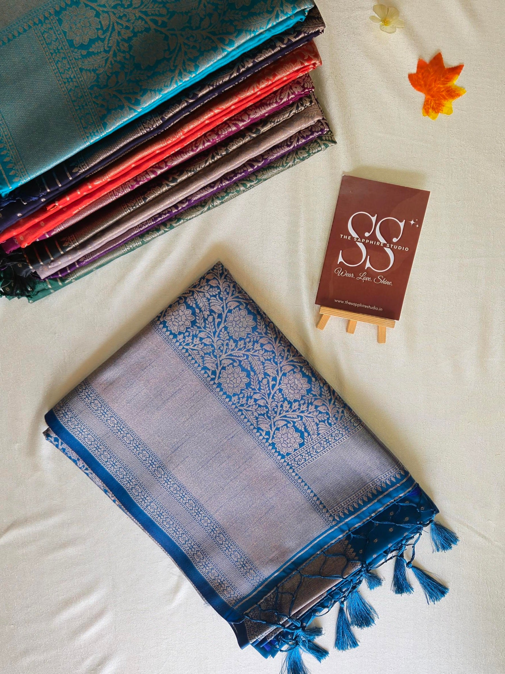 Kanchipuram Fancy Saree – Sky Blue – Silver Zari Work