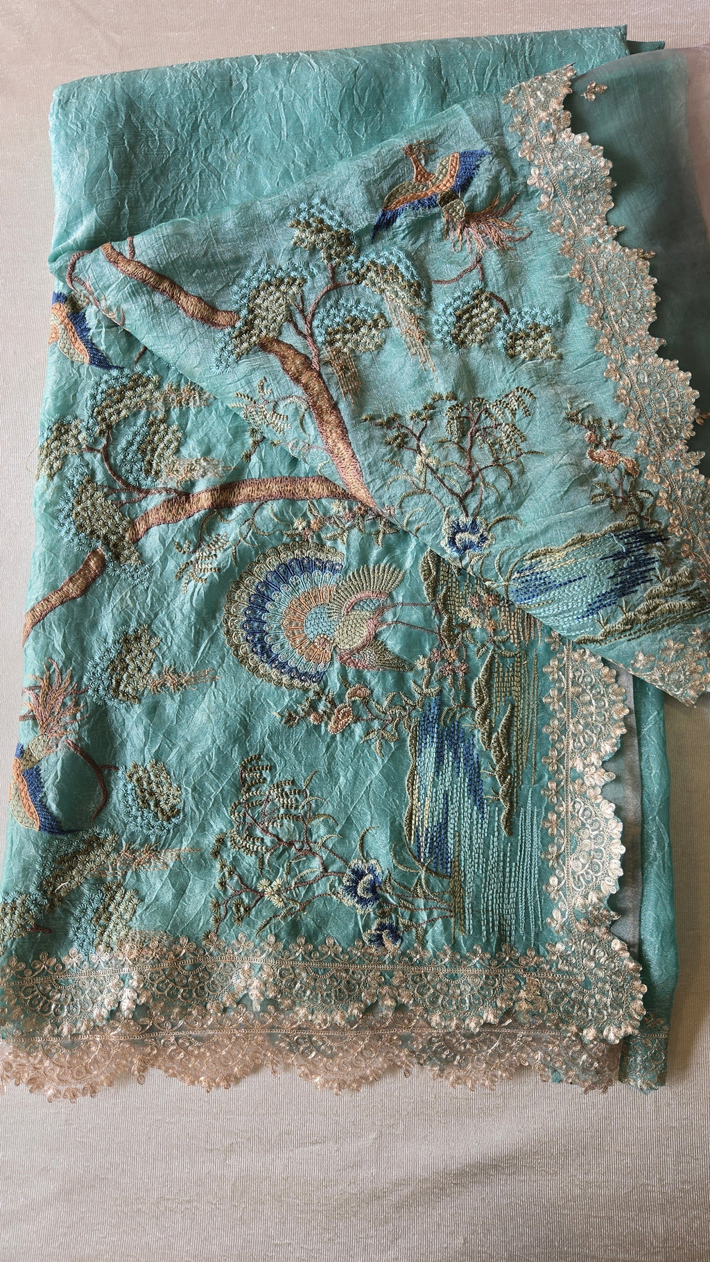 Peacock Garden Organza Saree