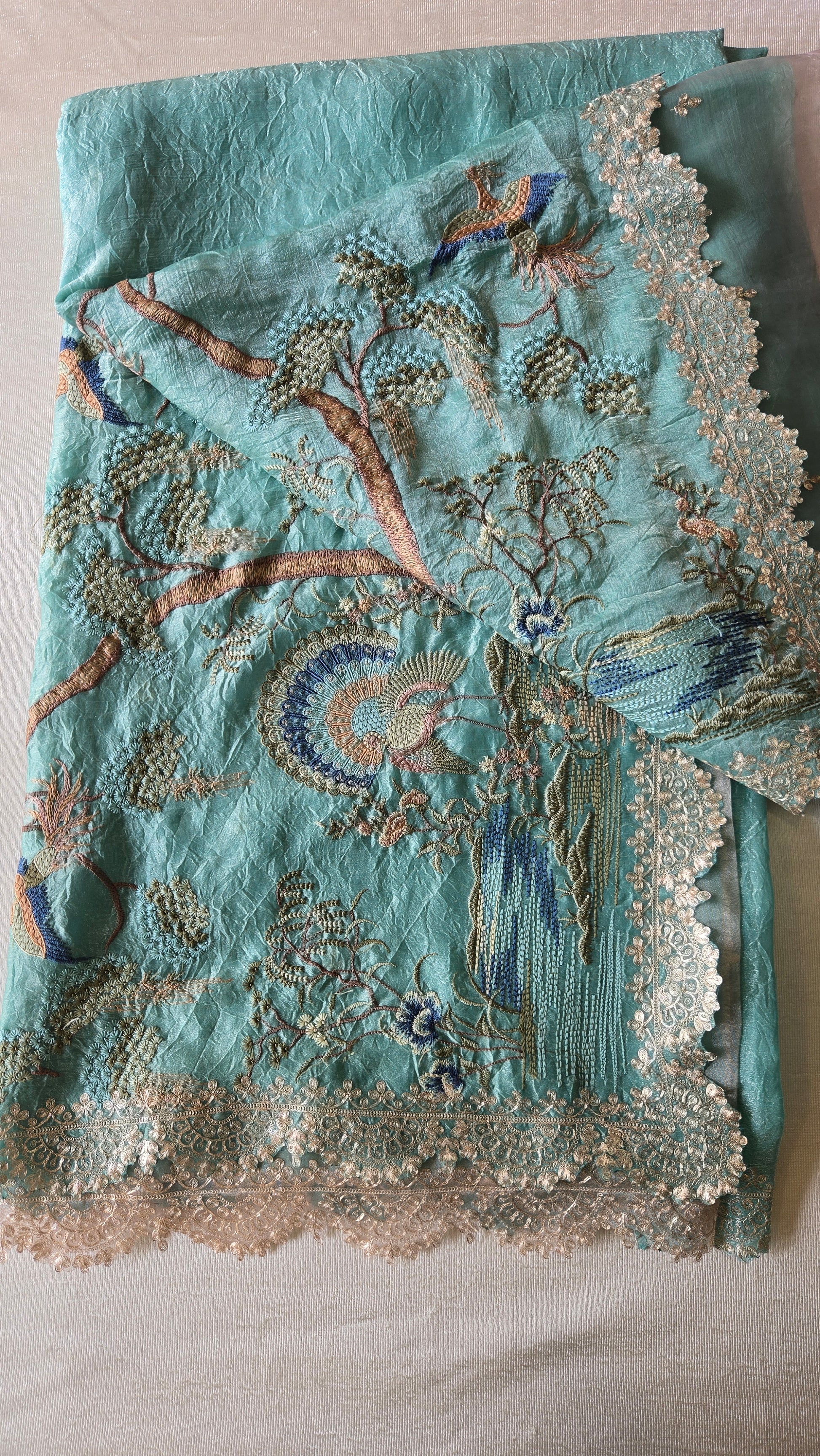 Peacock Garden Organza Saree