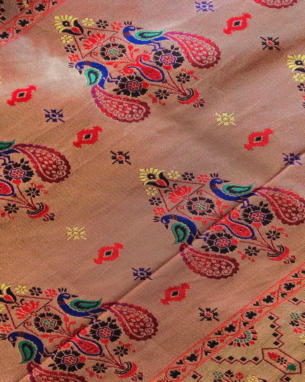 Black Paithani Saree with Red Contrast Border & Rich Pallu ✨