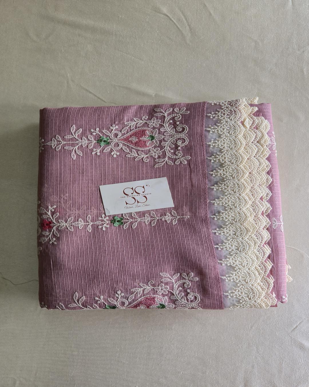 Kota hand embroidery saree