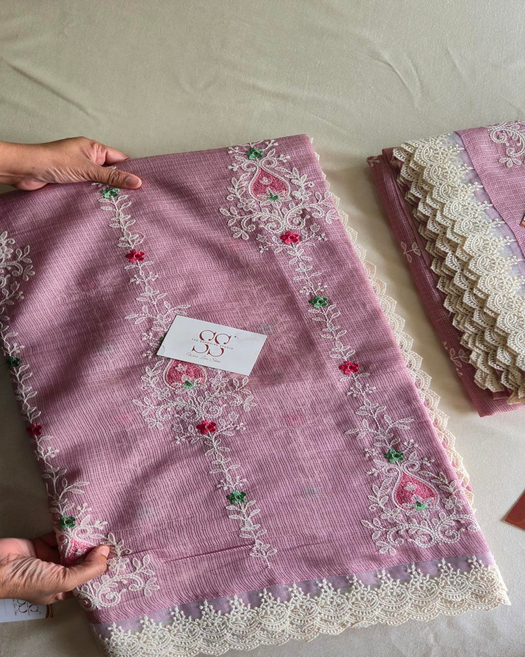Kota hand embroidery saree