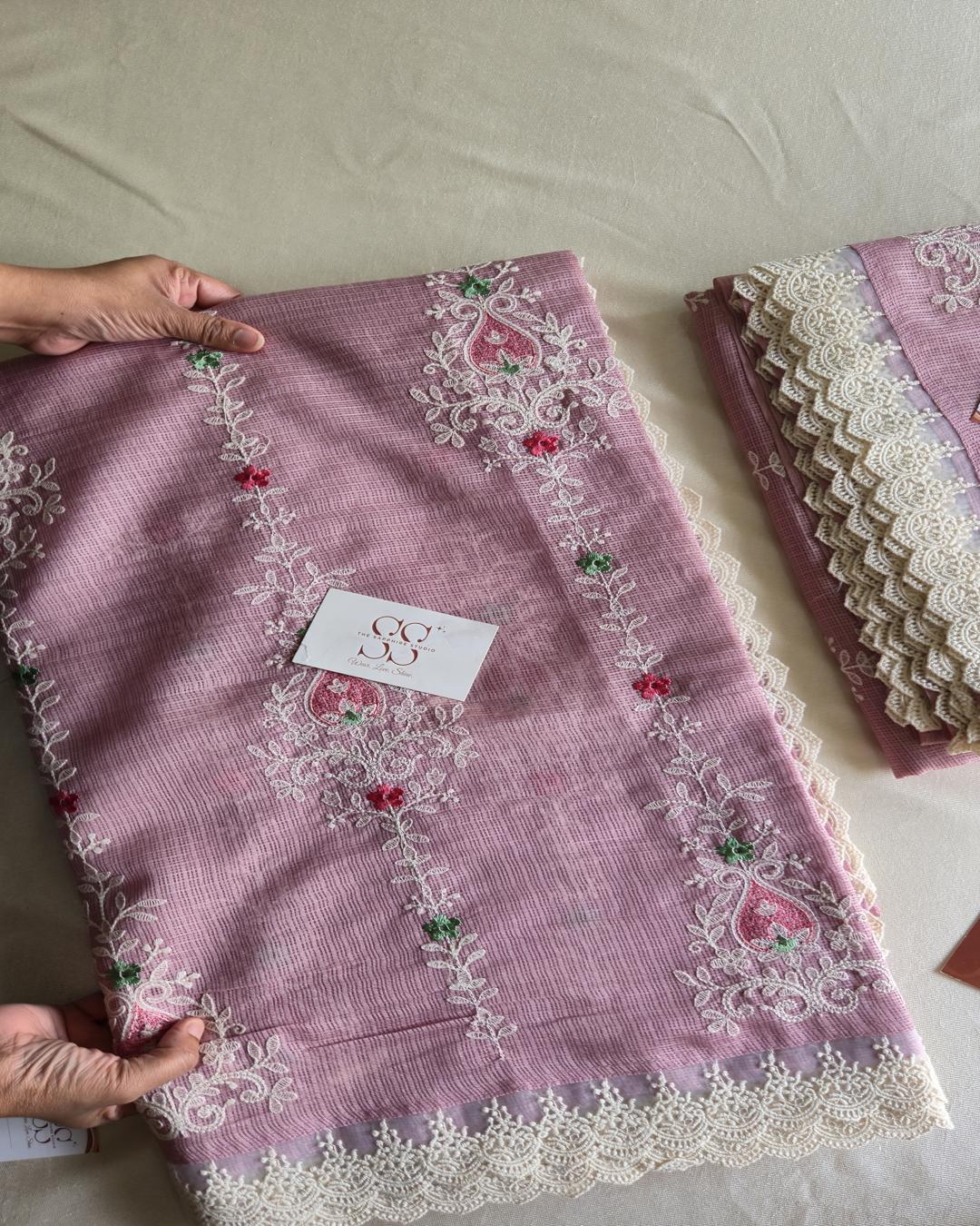 Kota hand embroidery saree
