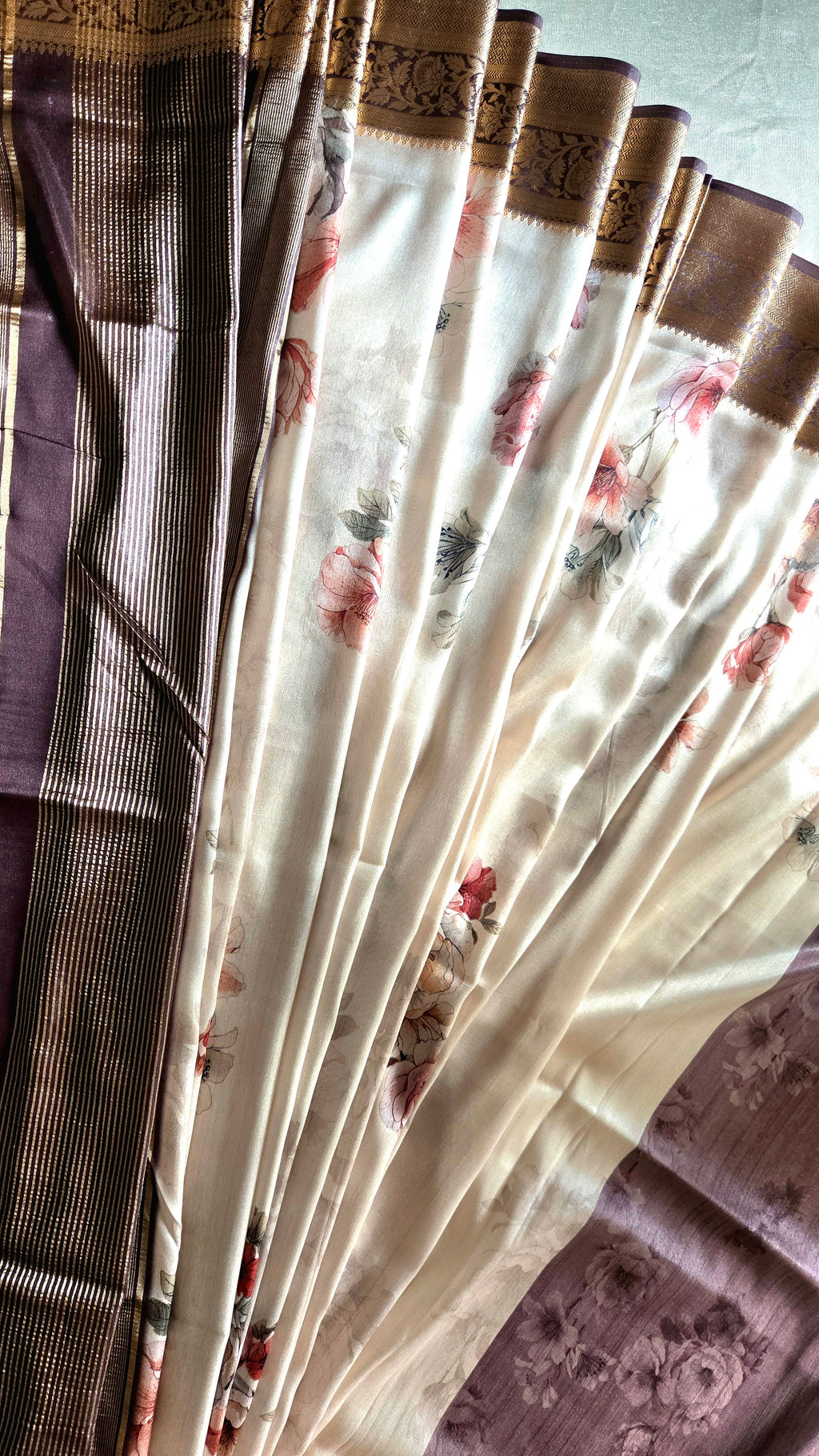 Tussar Buttery Silk Saree with Floral Digital Prints