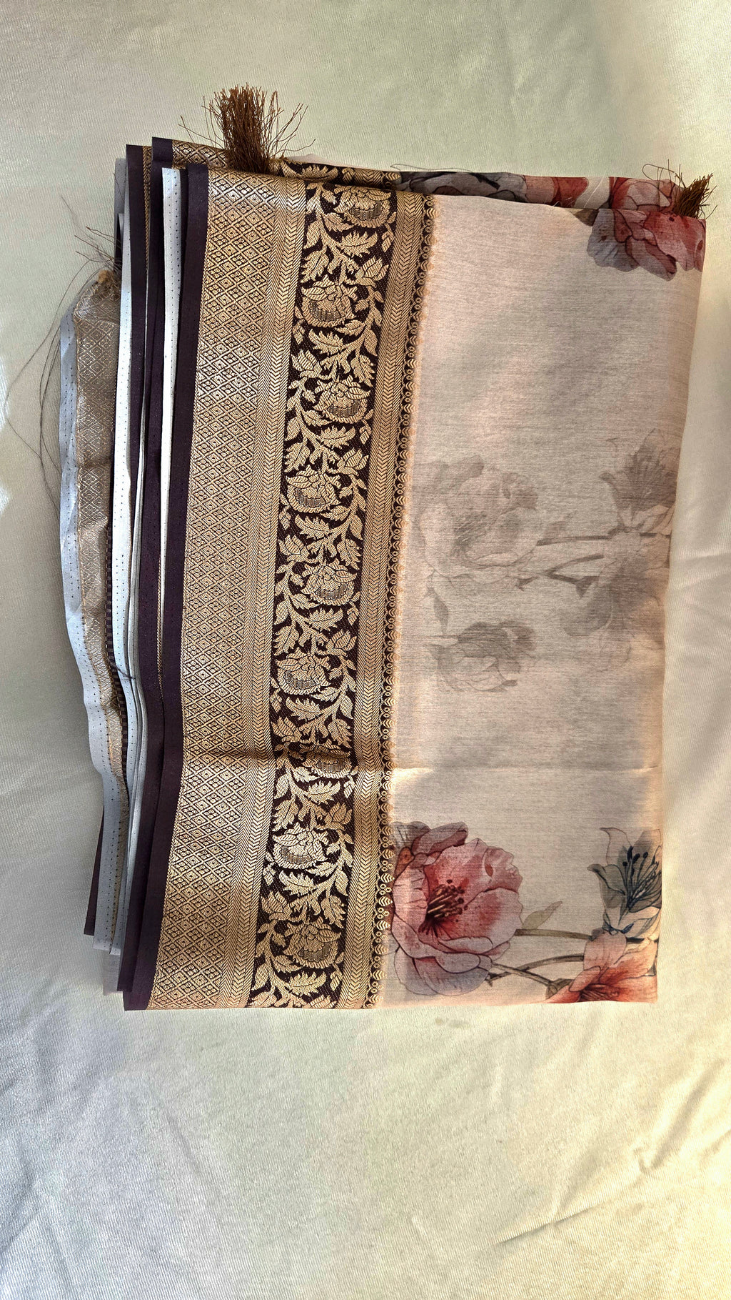 Tussar Buttery Silk Saree with Floral Digital Prints