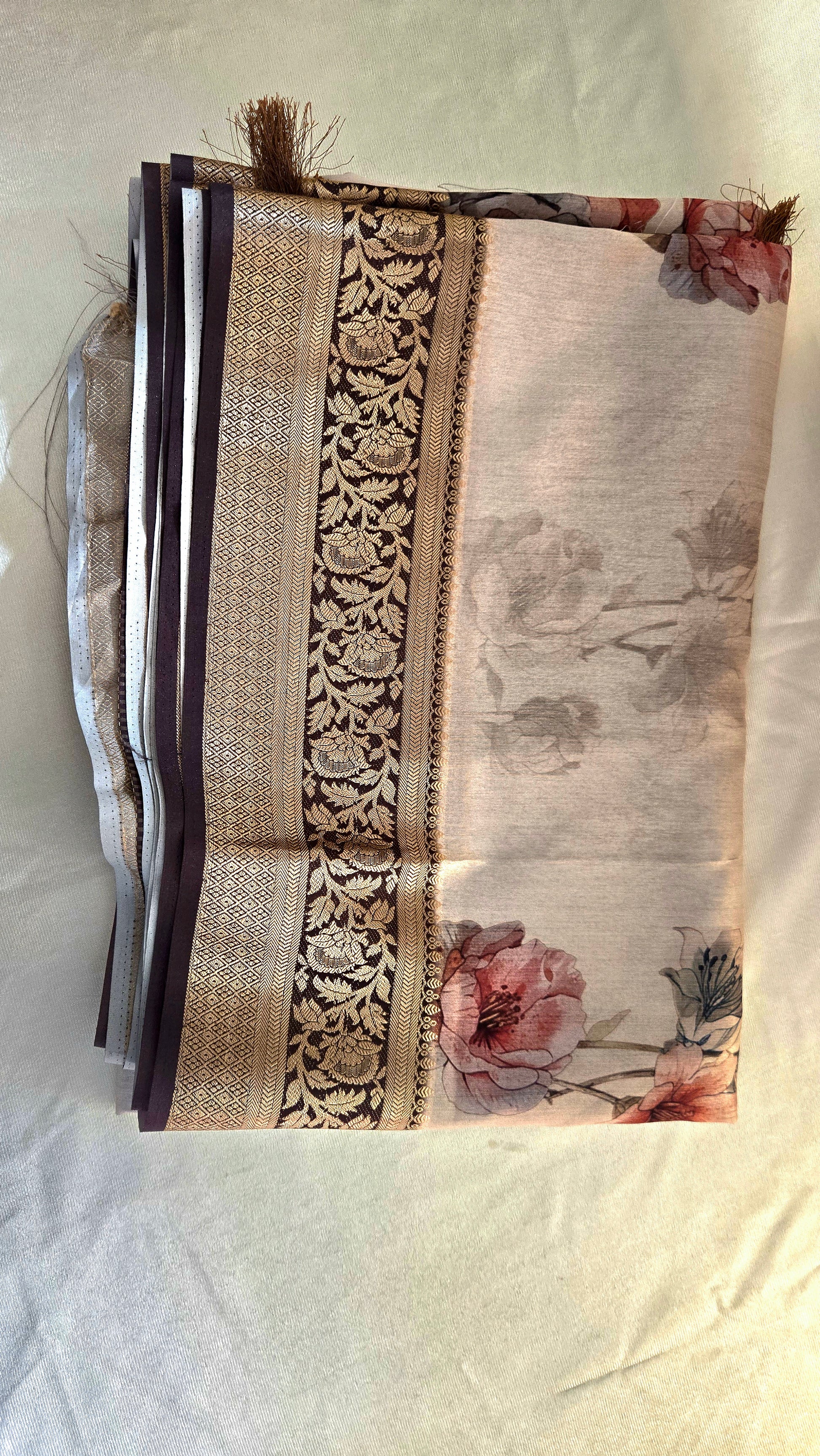 Tussar Buttery Silk Saree with Floral Digital Prints