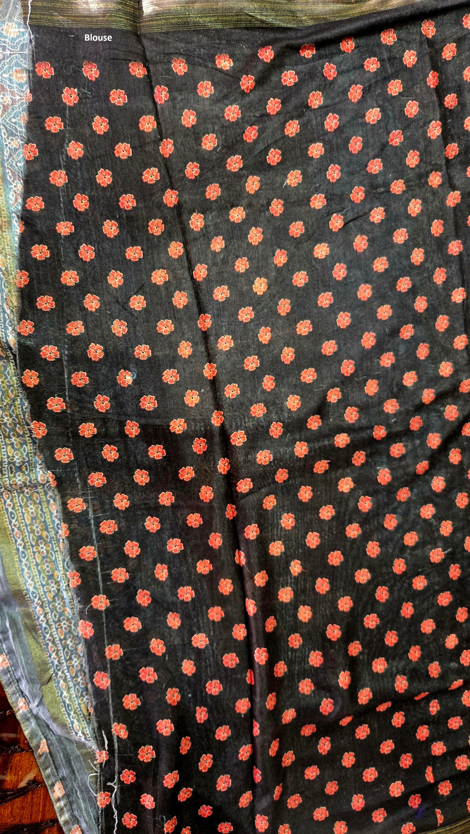 Tussar Silk Saree with Ajrakh-Inspired Prints