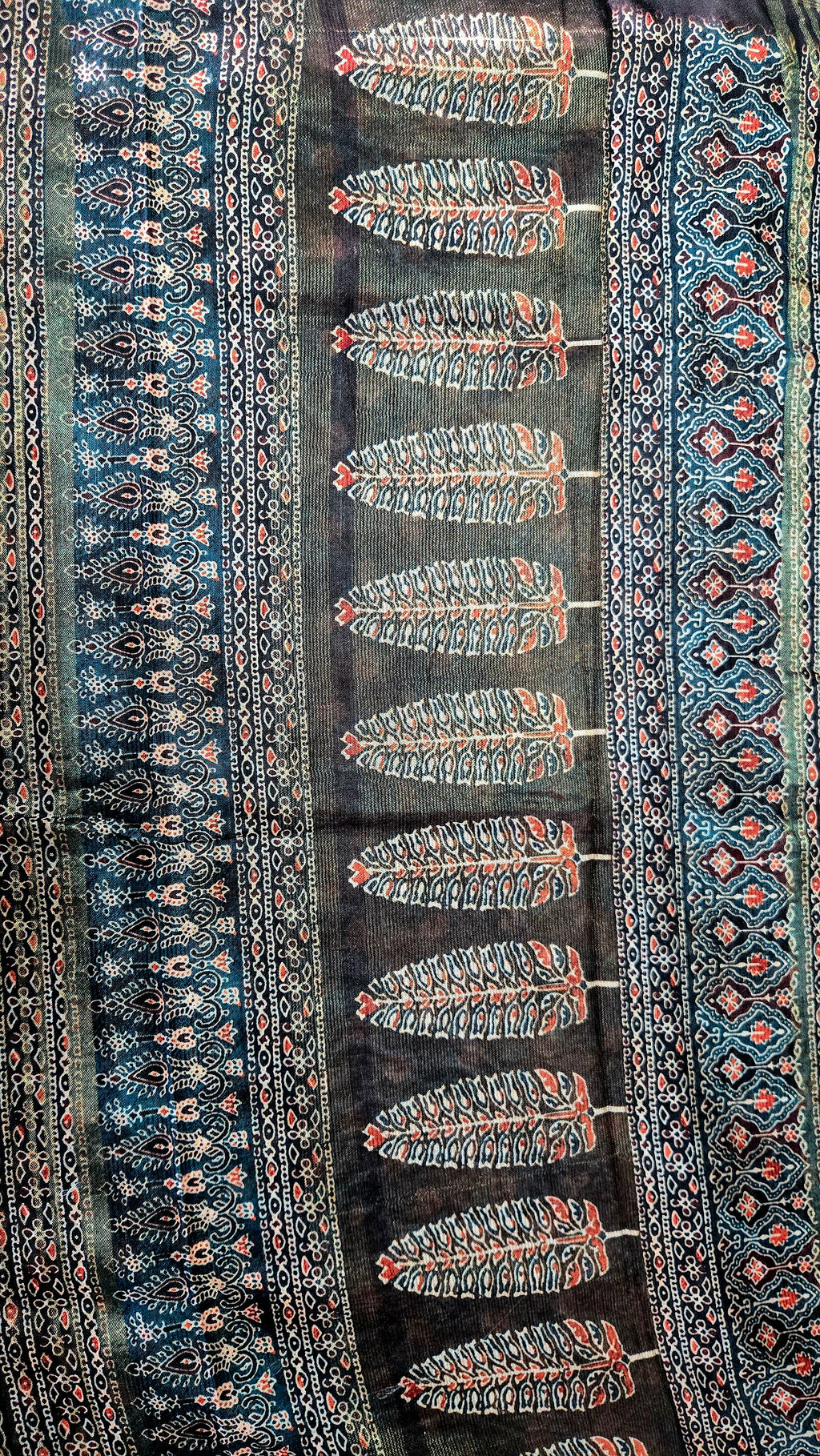 Tussar Silk Saree with Ajrakh-Inspired Prints