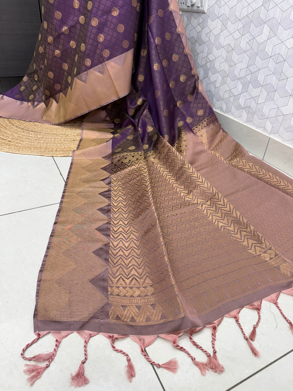 Deep Purple with Muted Gold Border