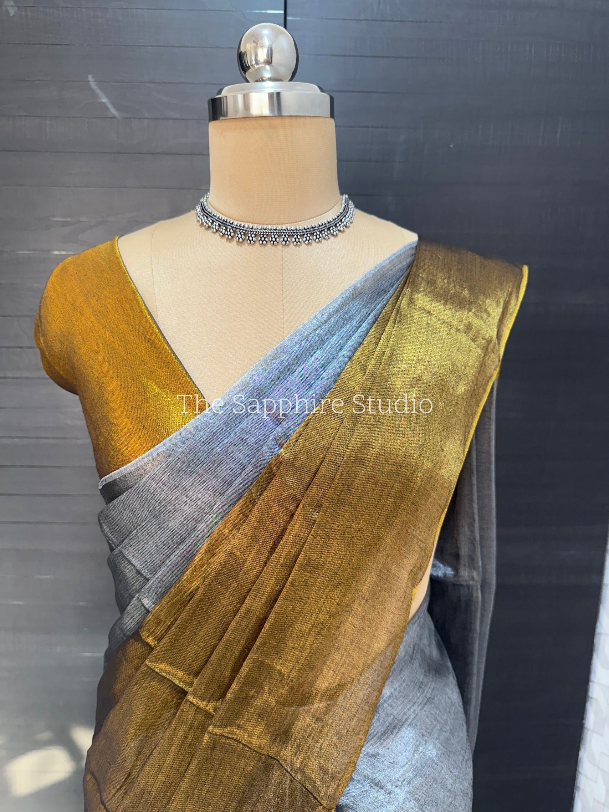Raga Tissue Double color saree