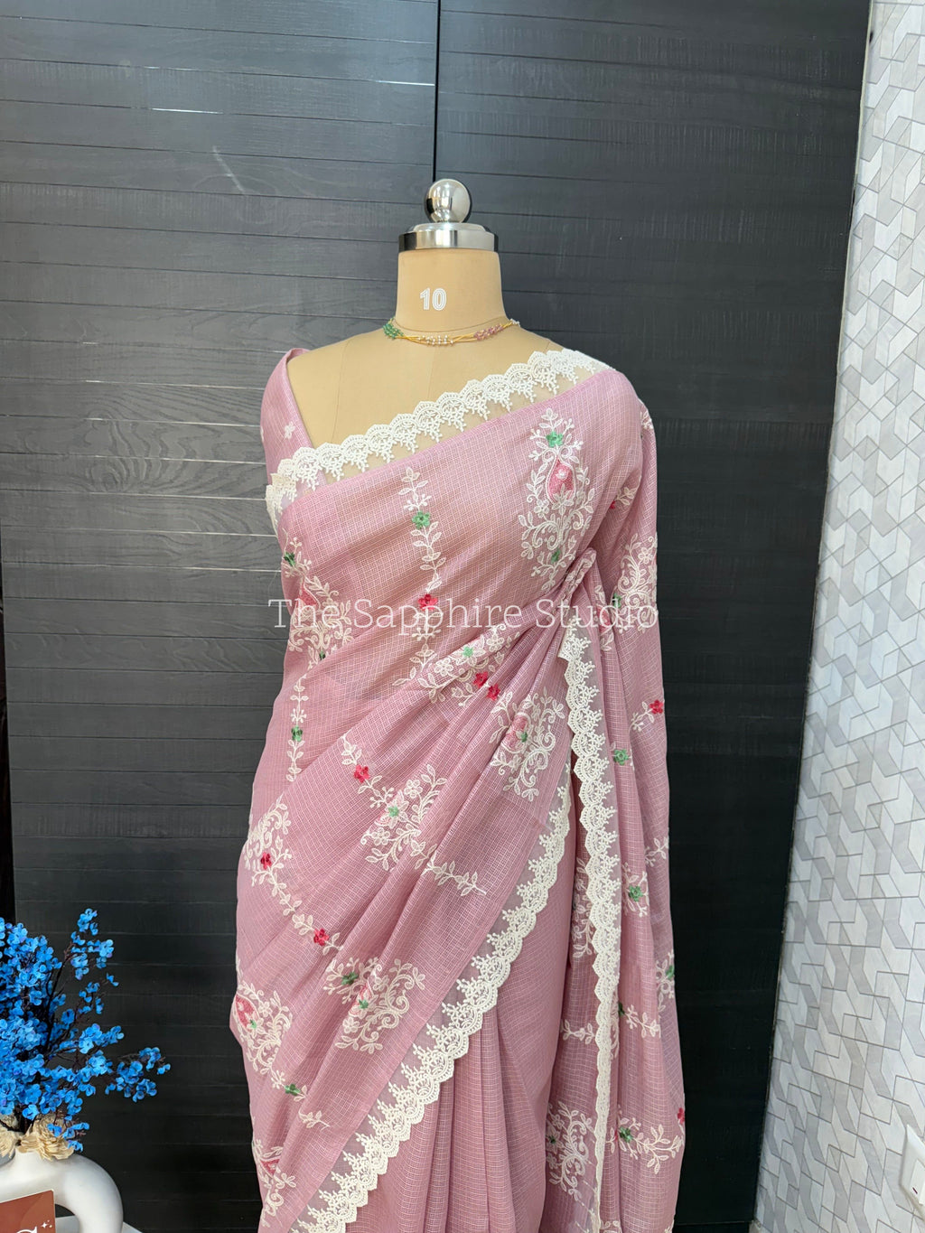 Kota hand embroidery saree