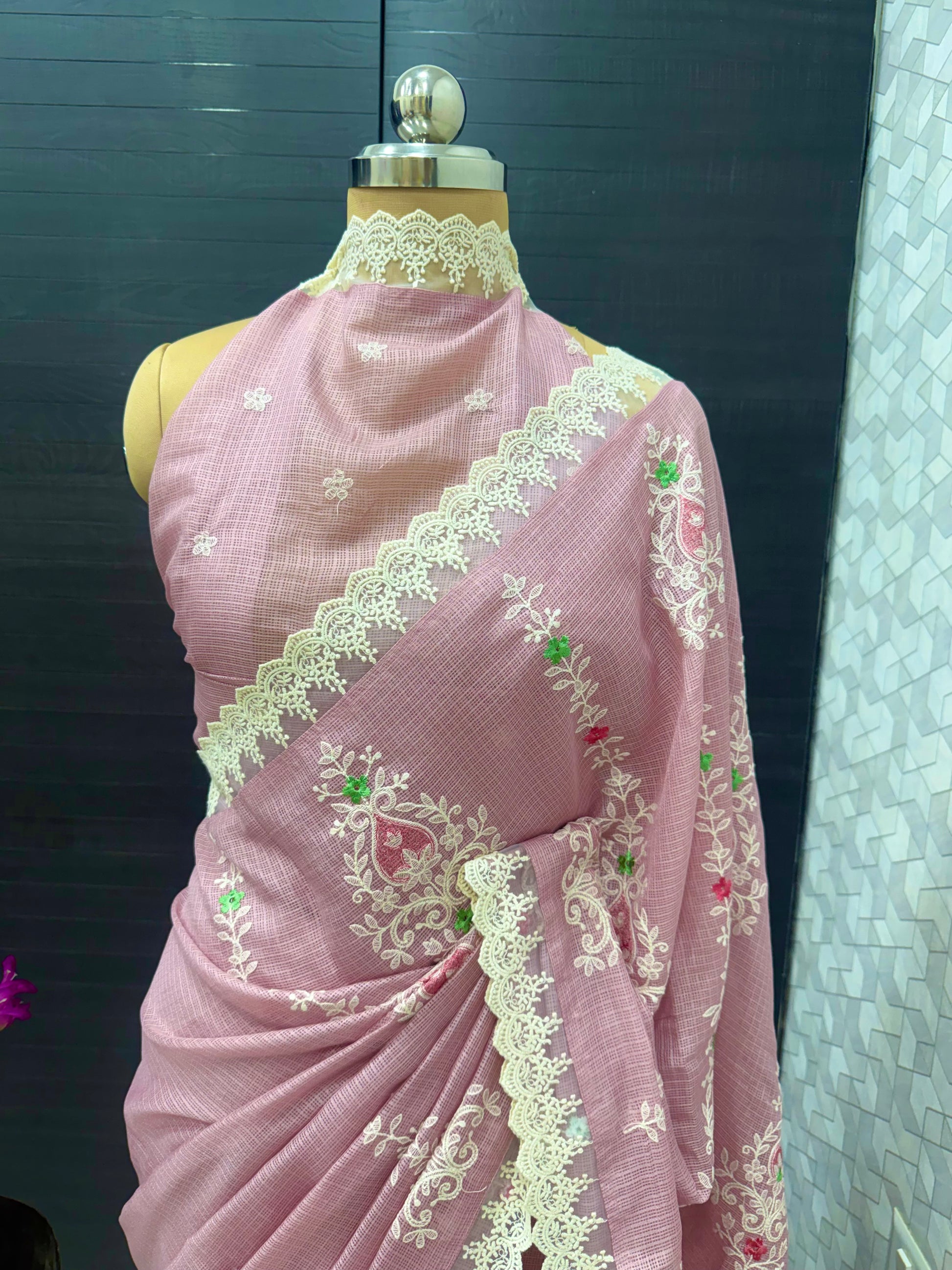 Kota hand embroidery saree