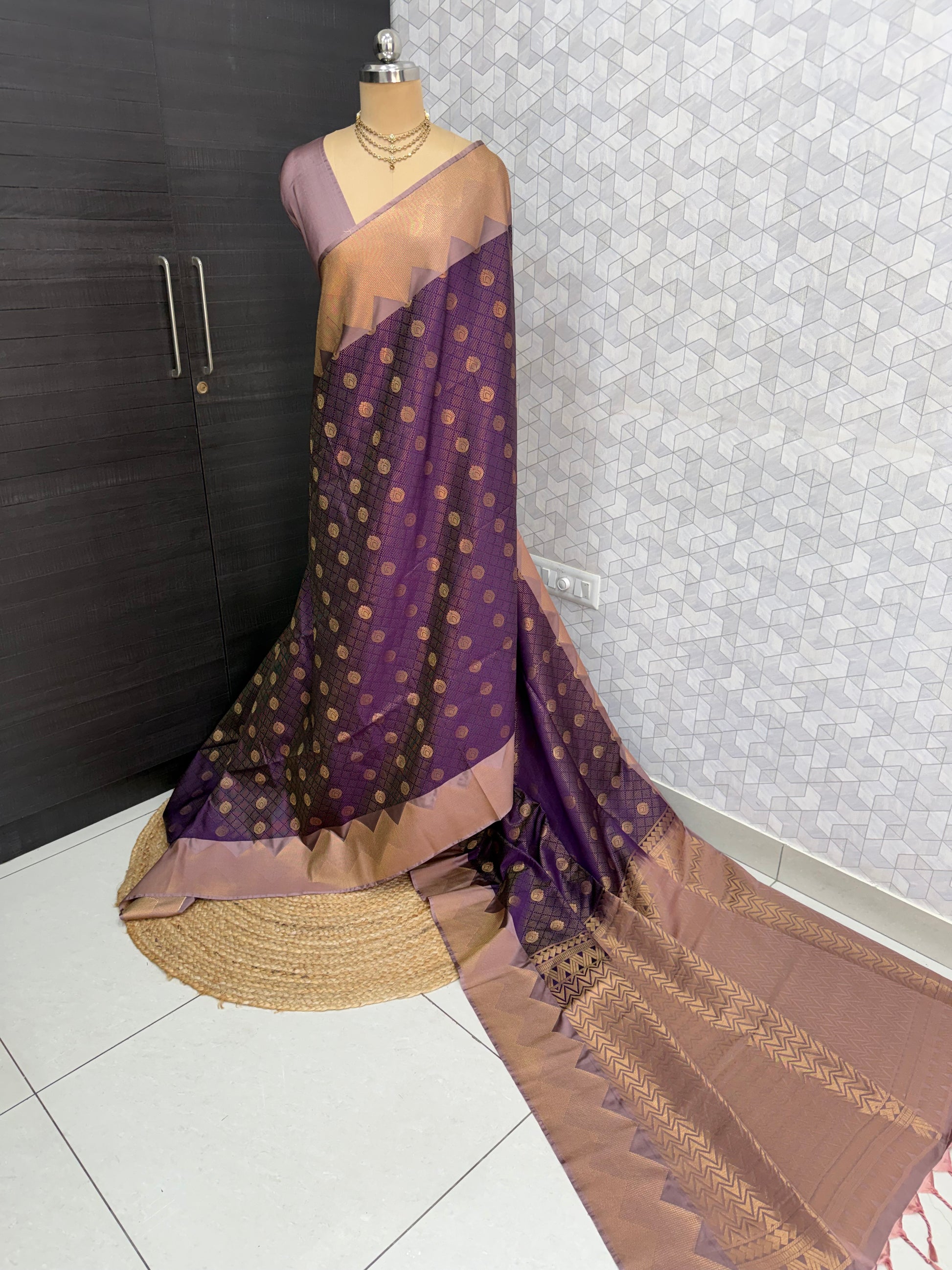 Deep Purple with Muted Gold Border