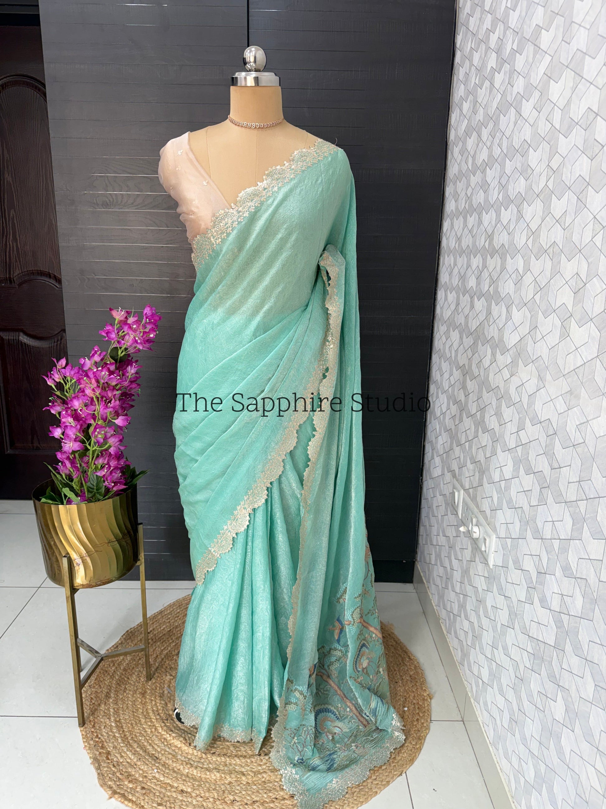 Peacock Garden Organza Saree