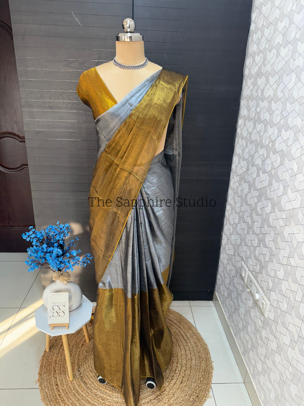 Raga Tissue Double color saree