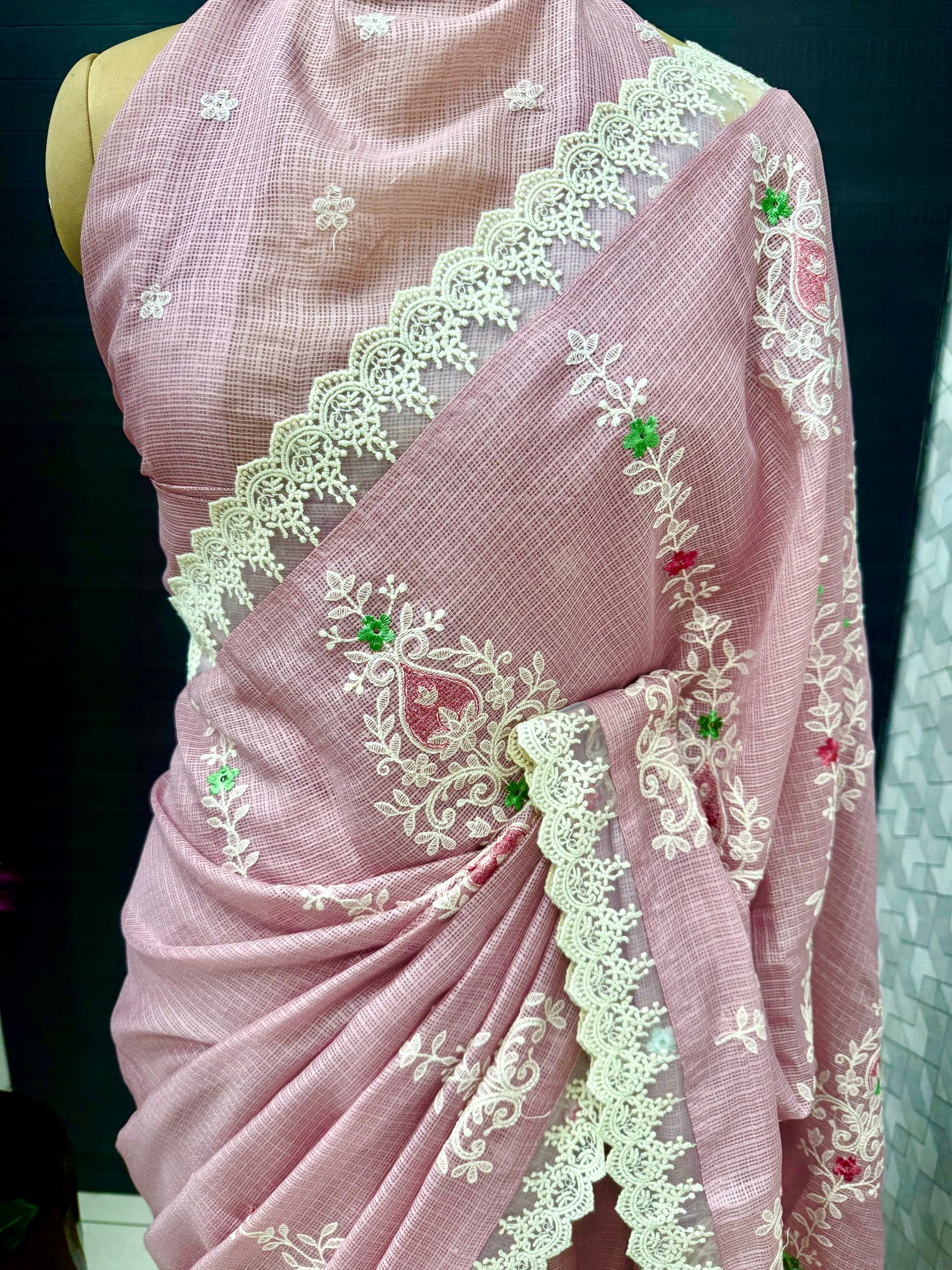 Kota hand embroidery saree