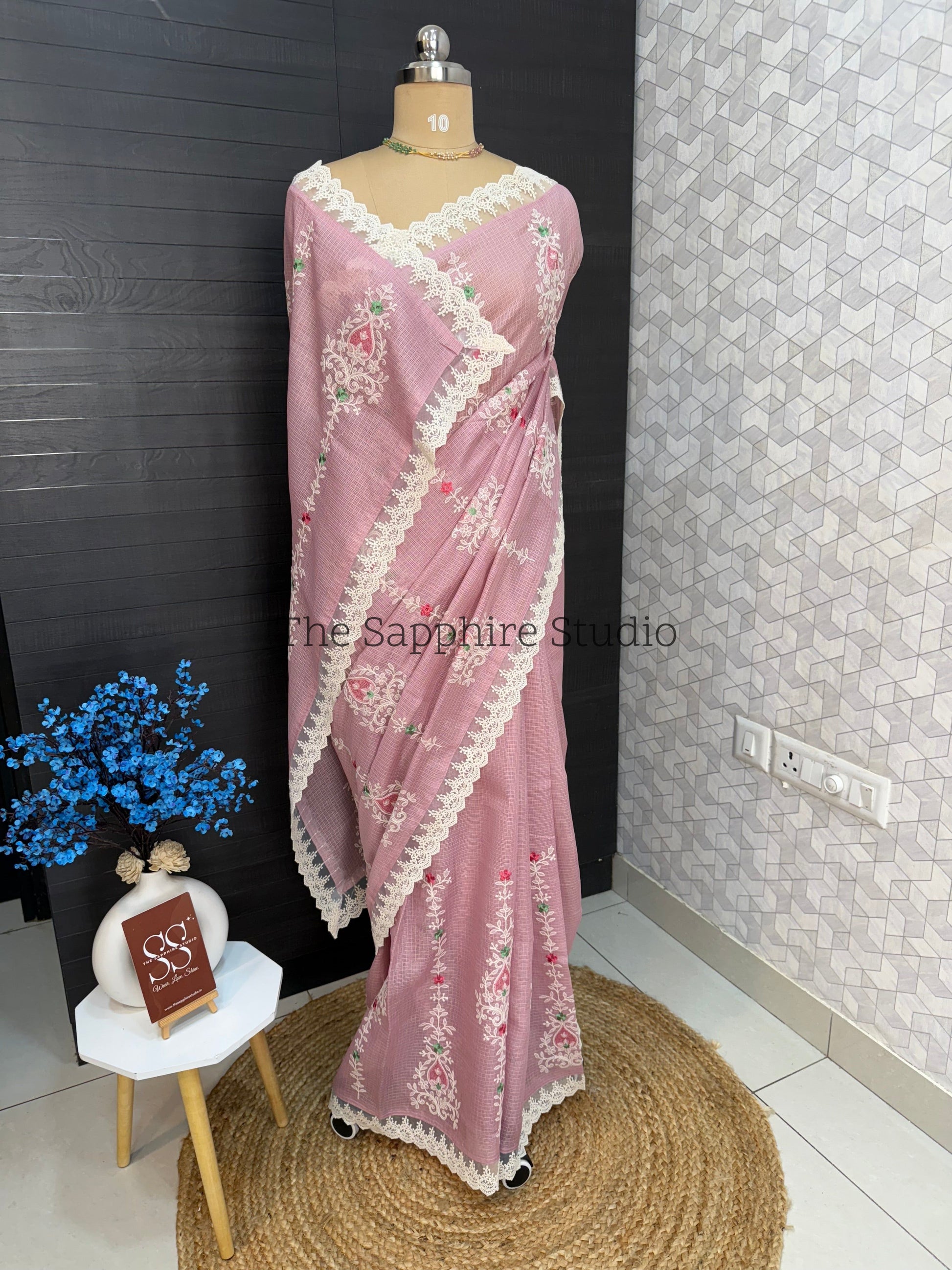 Kota hand embroidery saree