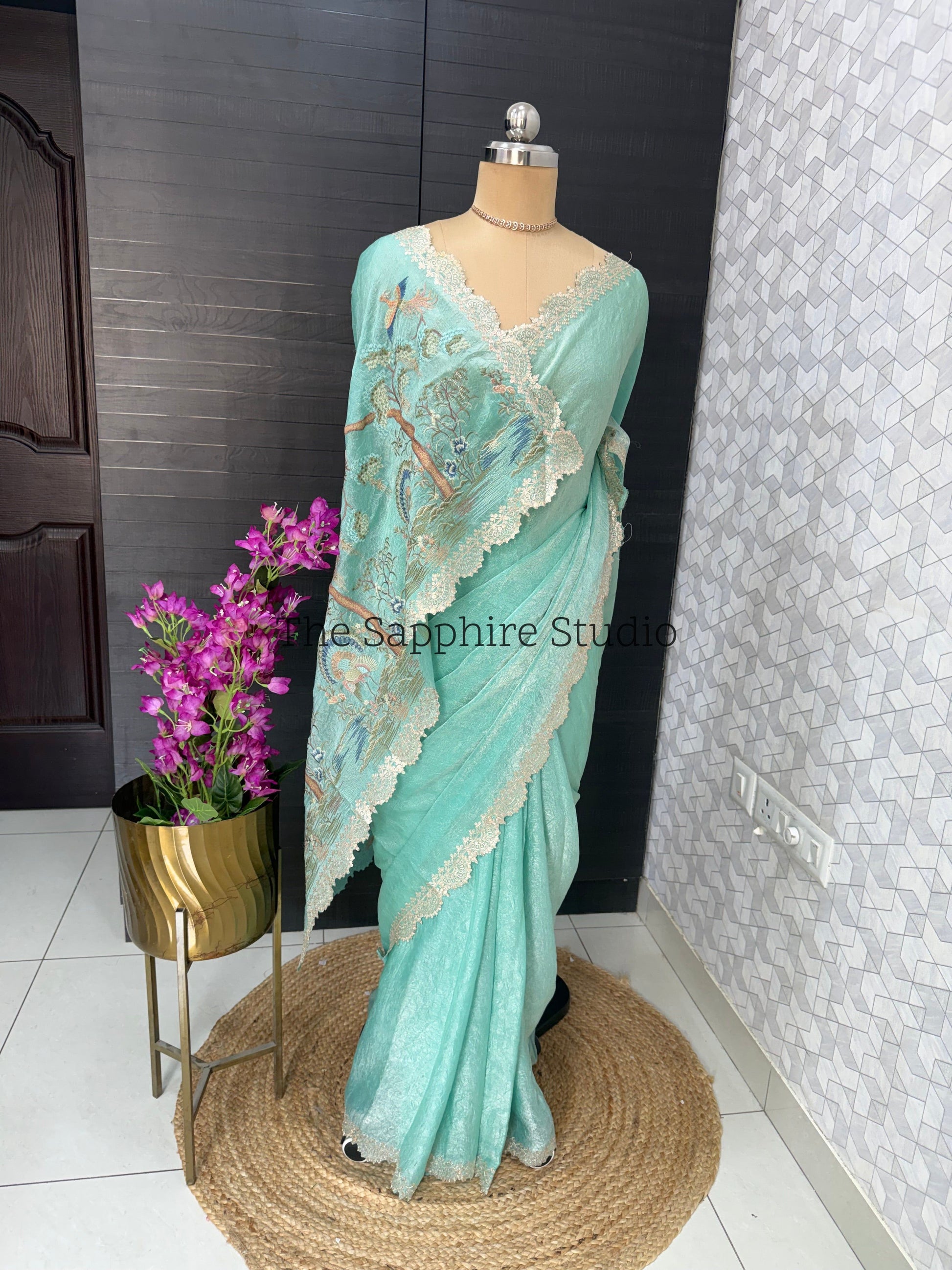 Peacock Garden Organza Saree