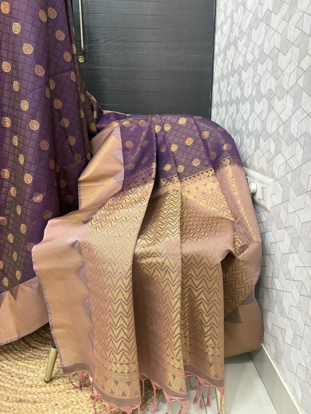 Deep Purple with Muted Gold Border