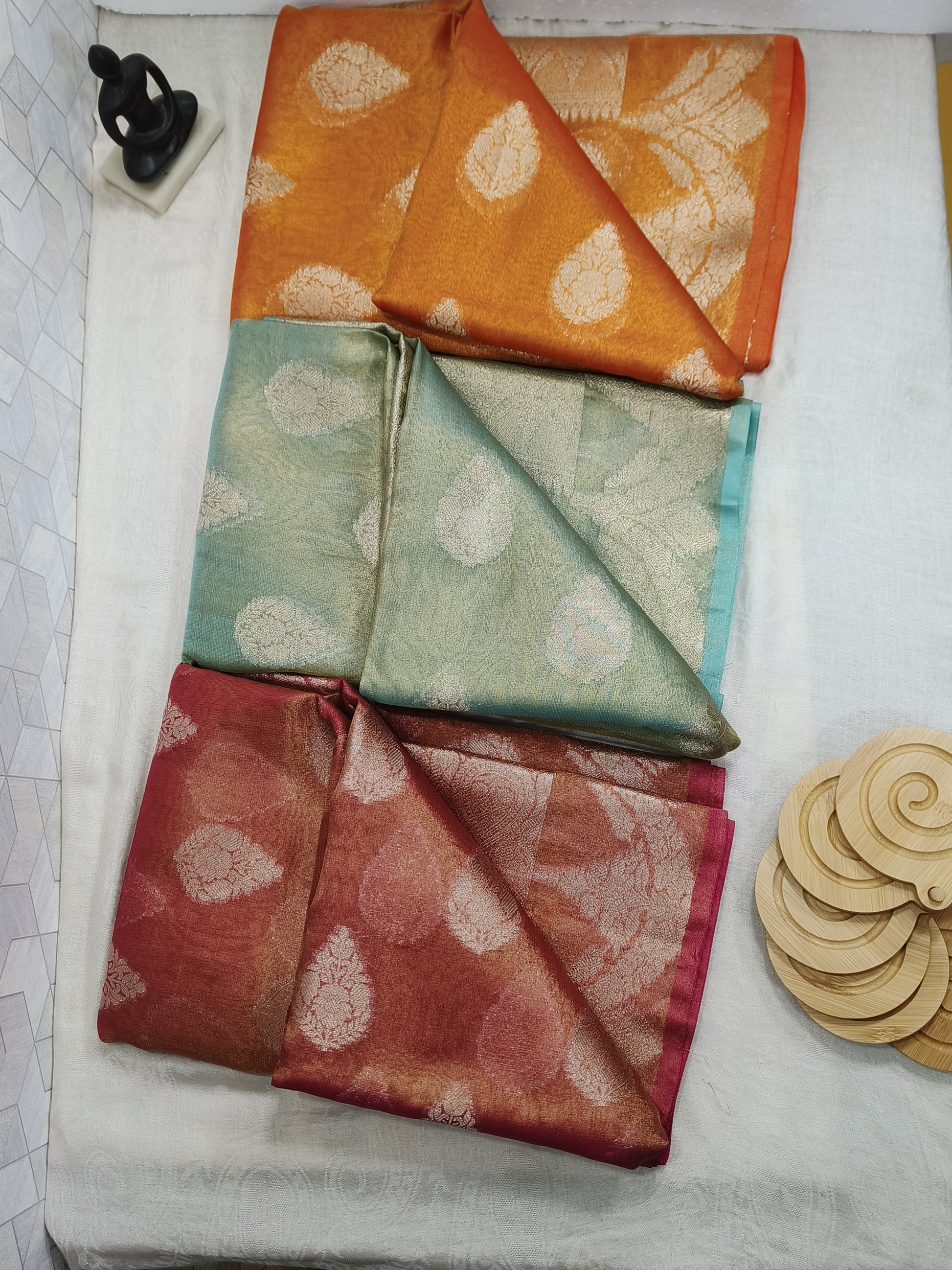 Banarasi Tissue Saree - Bright Pink