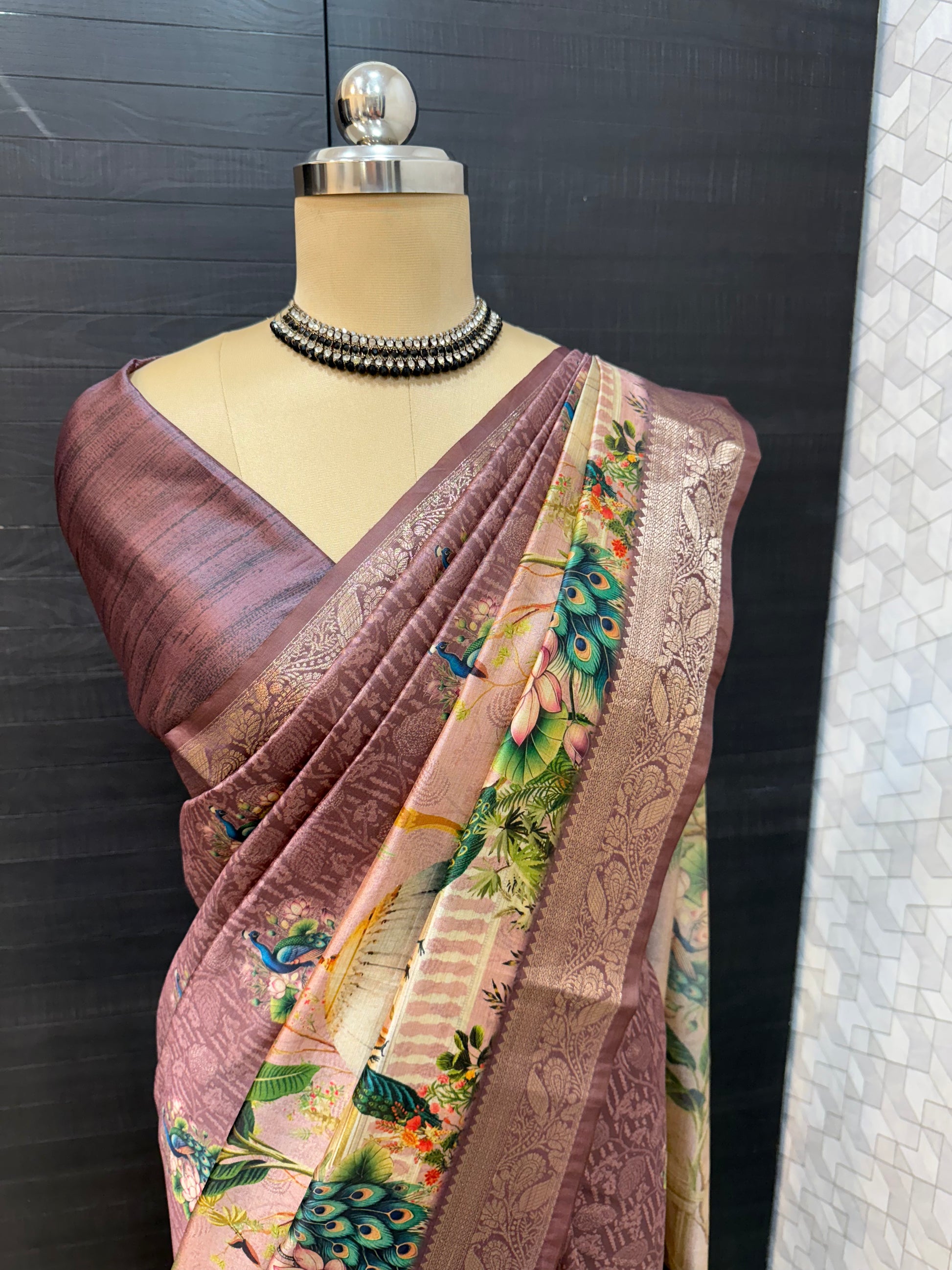 Peacock Garden Tussar Saree