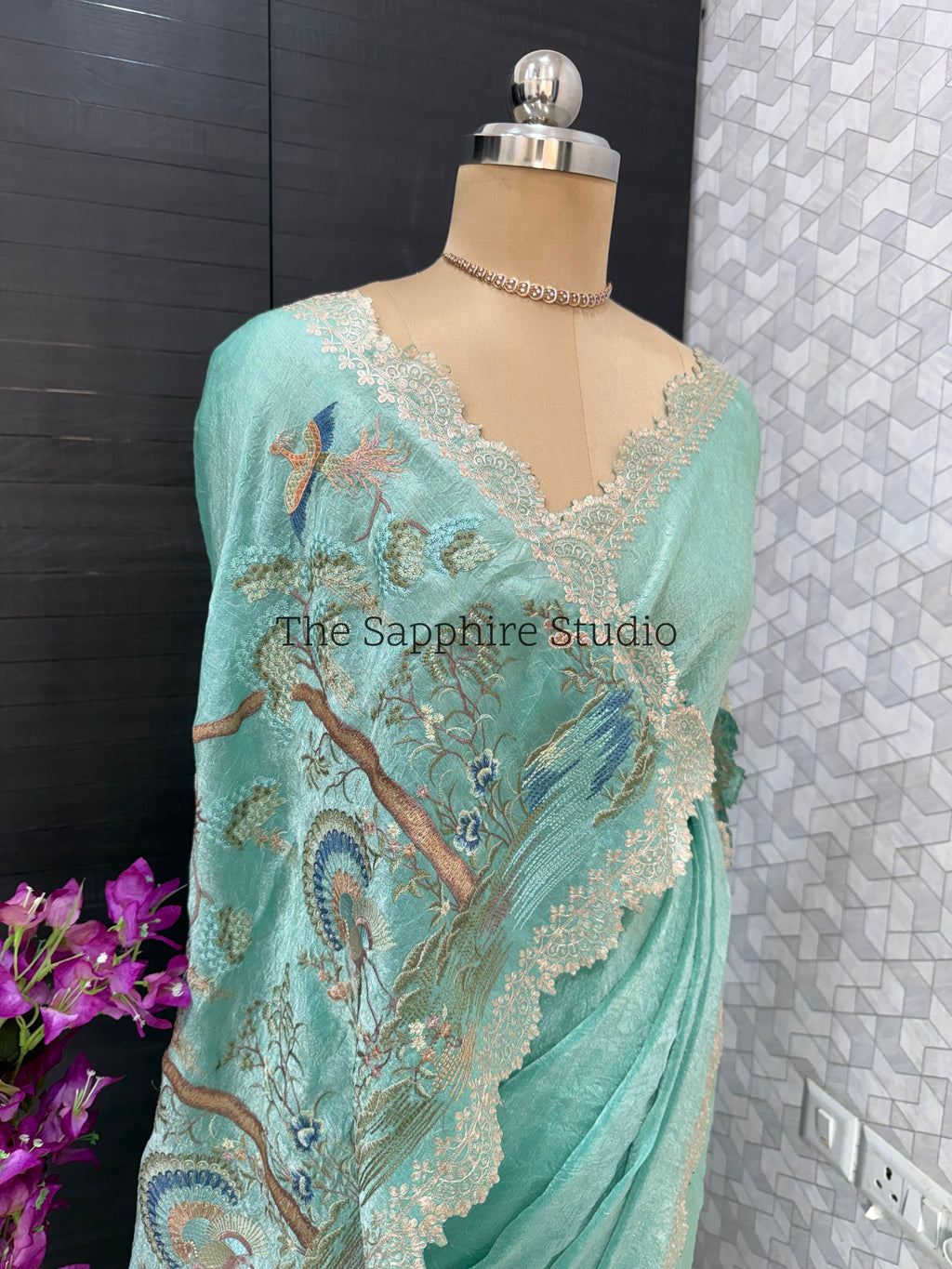 Peacock Garden Organza Saree
