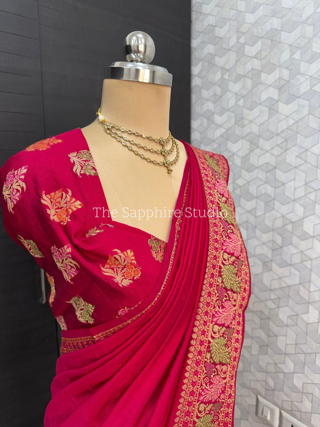 Rani Pink Banarasi Georgette Saree
