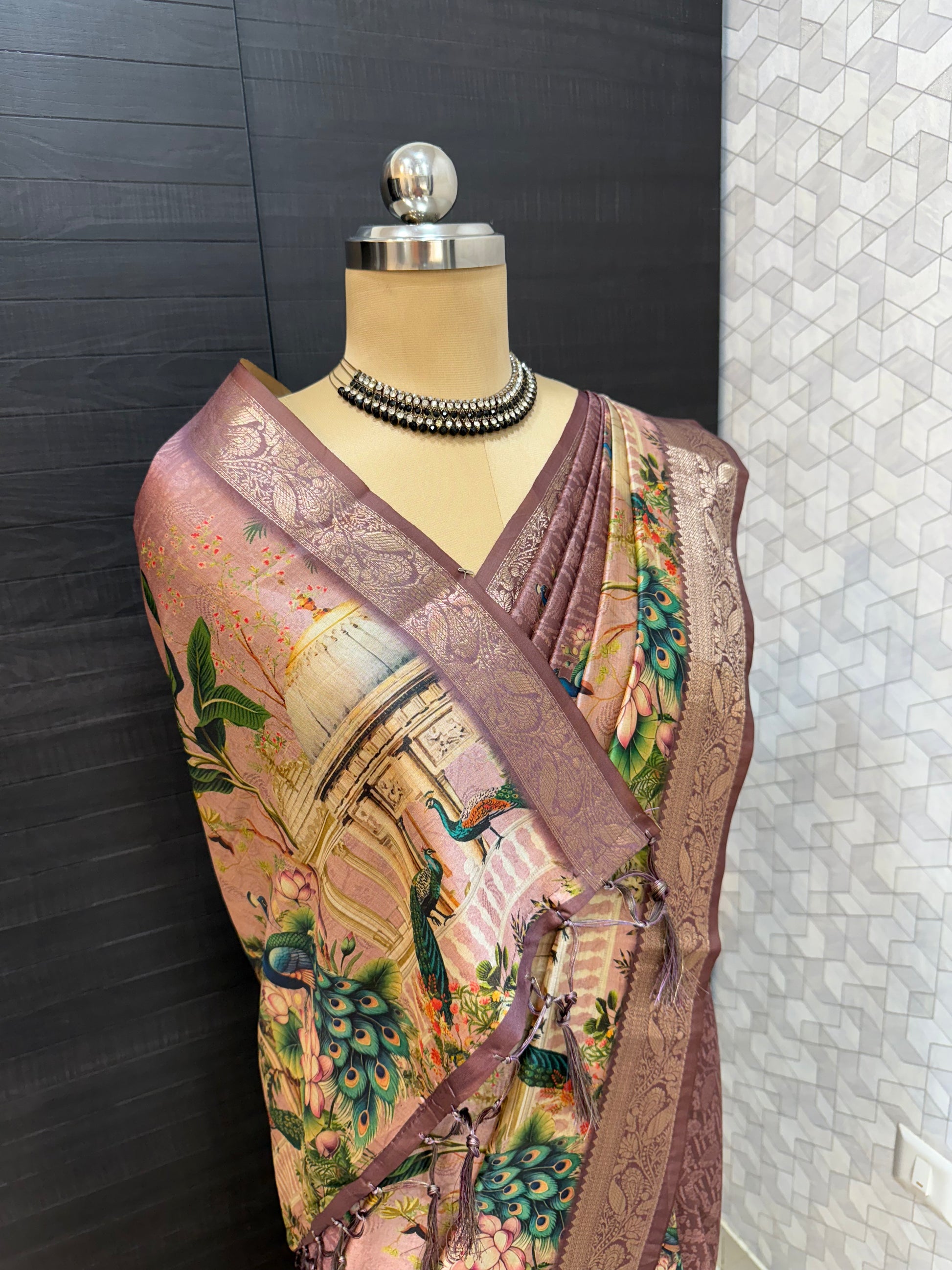 Peacock Garden Tussar Saree