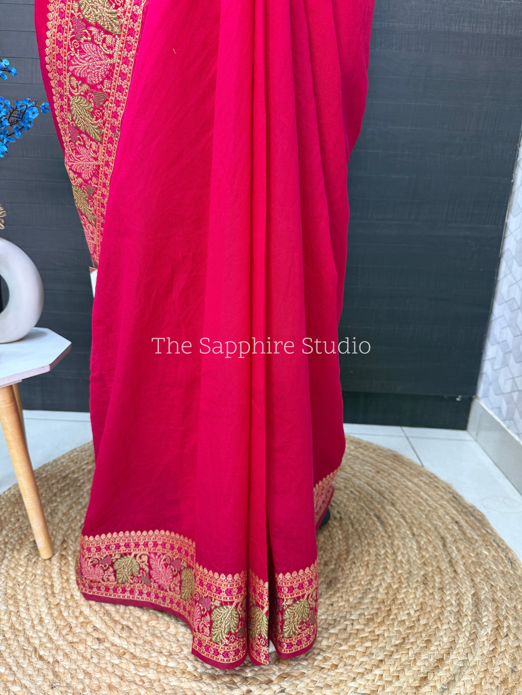 Rani Pink Banarasi Georgette Saree