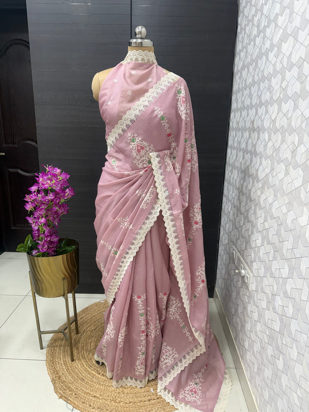 Kota hand embroidery saree