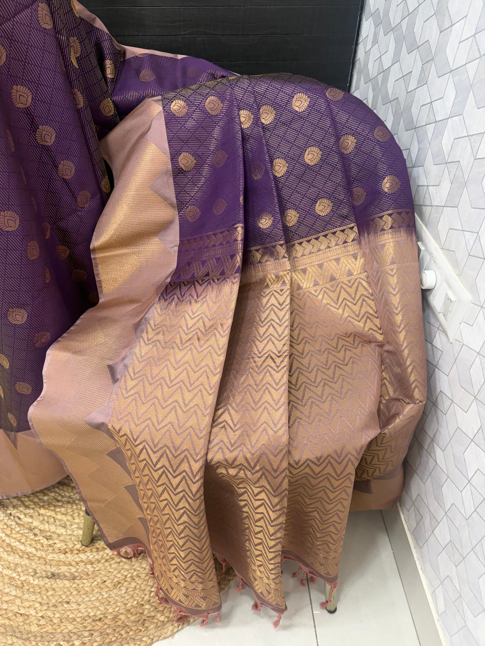 Deep Purple with Muted Gold Border