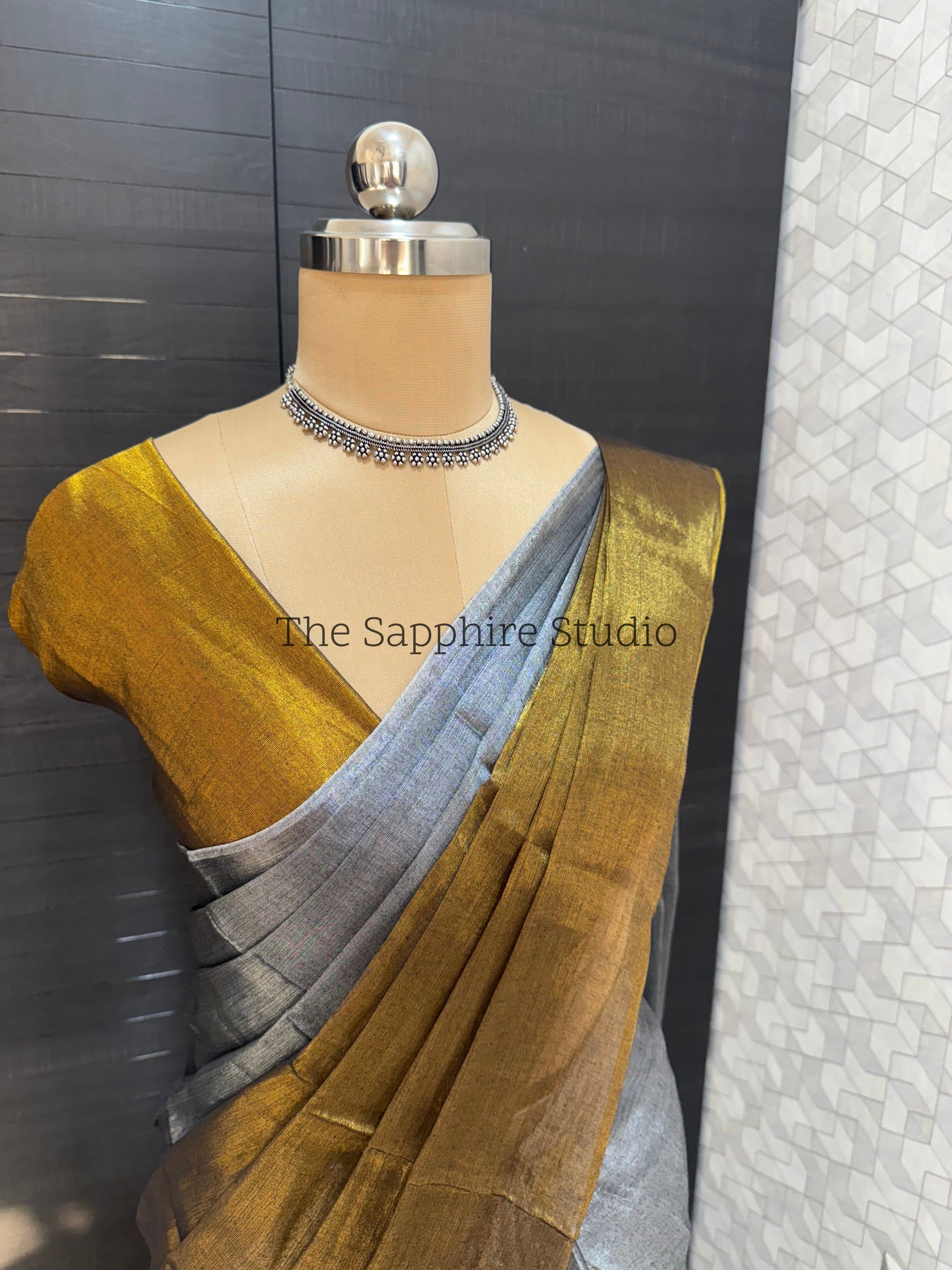 Raga Tissue Double color saree