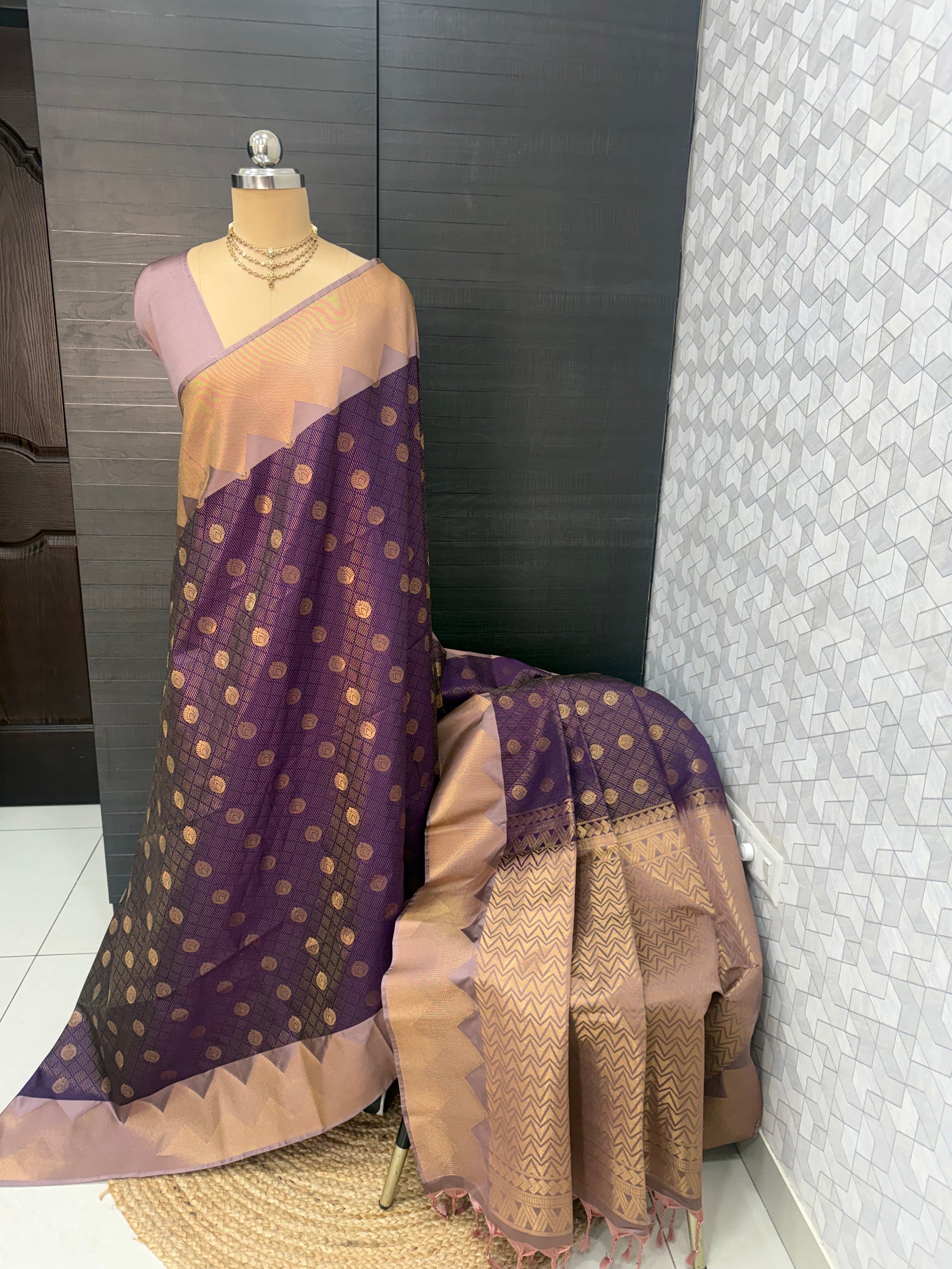 Deep Purple with Muted Gold Border