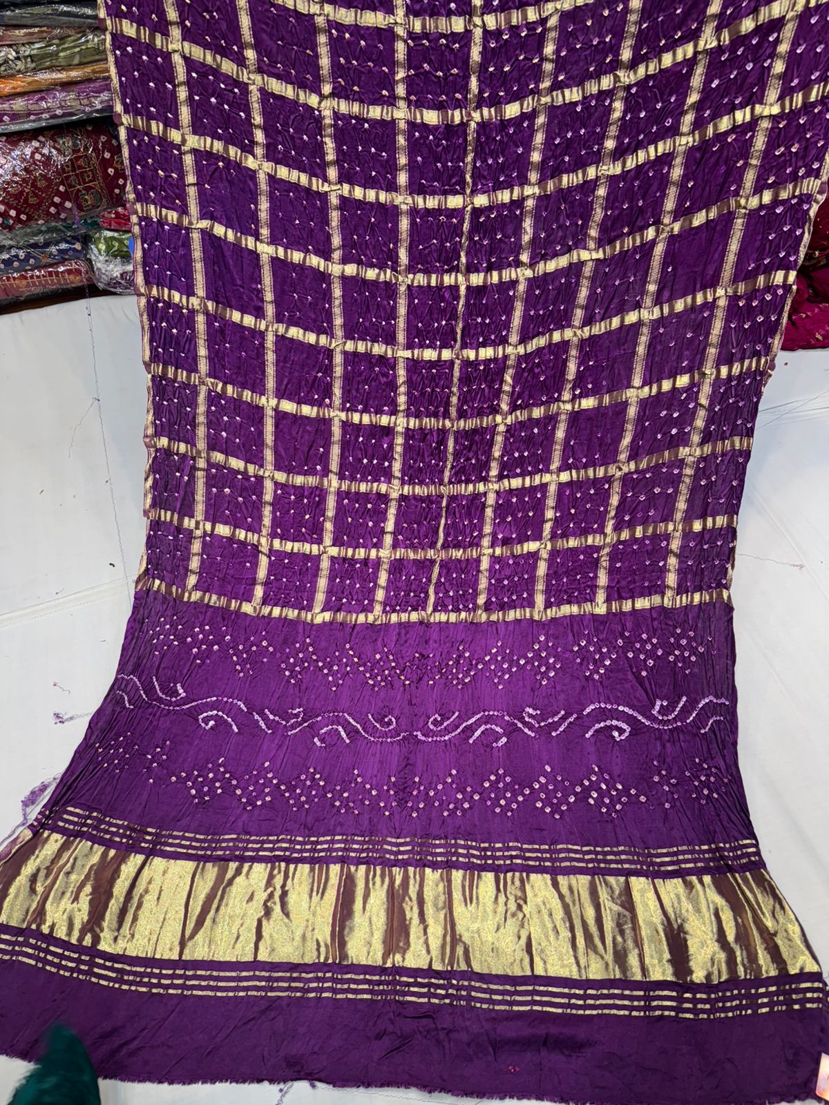 Purple Gharchola Gajji Silk saree